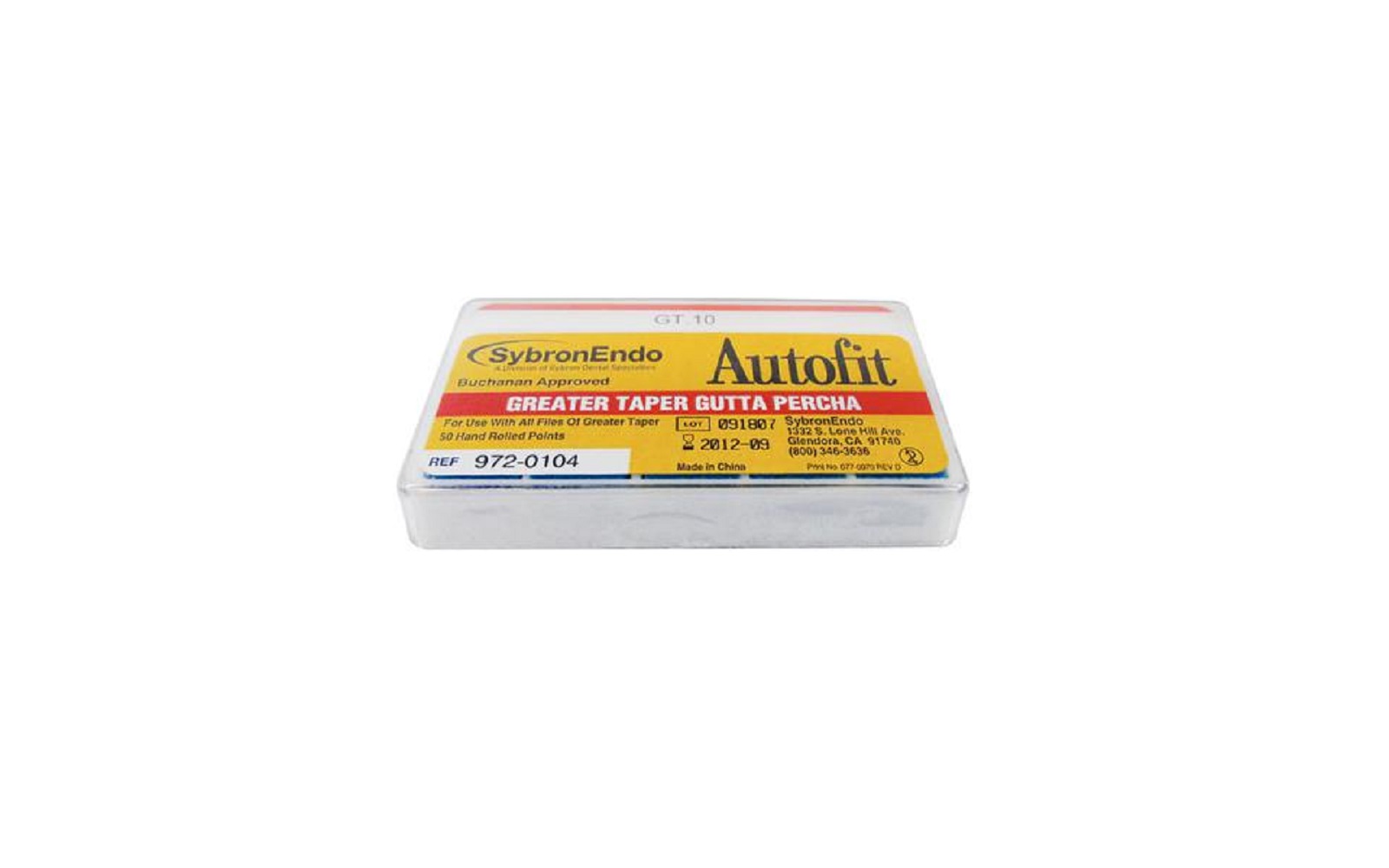 Autofit Greater Taper Gutta Percha Points, 50/Pkg - Kerr Endodontics