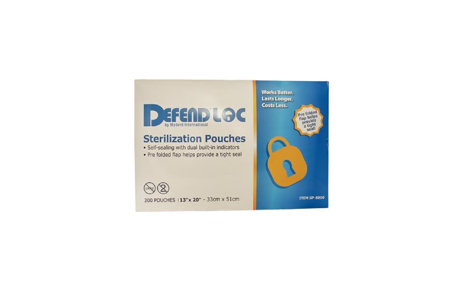 DEFEND+PLUS Pouches – Built-in Internal Indicator, 200/Pkg 13" x 20"