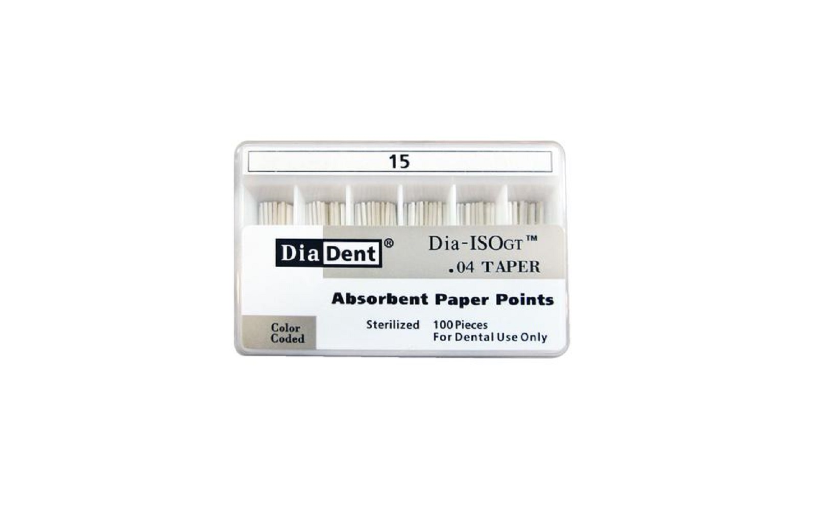 Dia-ISO GT™ Absorbent Paper Points – 0.04 Taper, ISO-GT, 100/Pkg - Diadent Manufacturing Inc