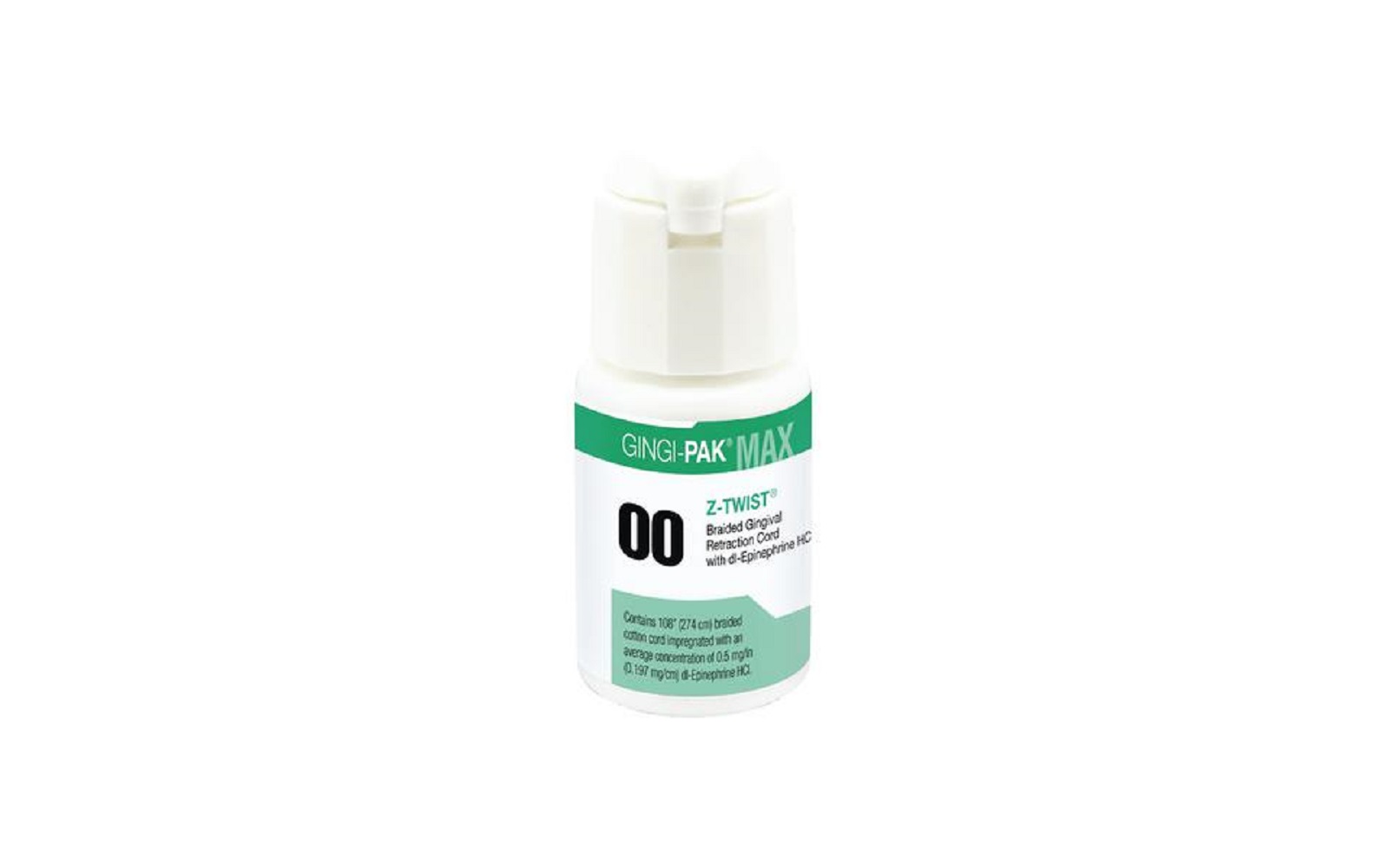 Gingi-Pak® Z-Twist™ Weave Braided Medicated Retraction Cord – Epinephrine HCl, 108" - Gingi-Pak
