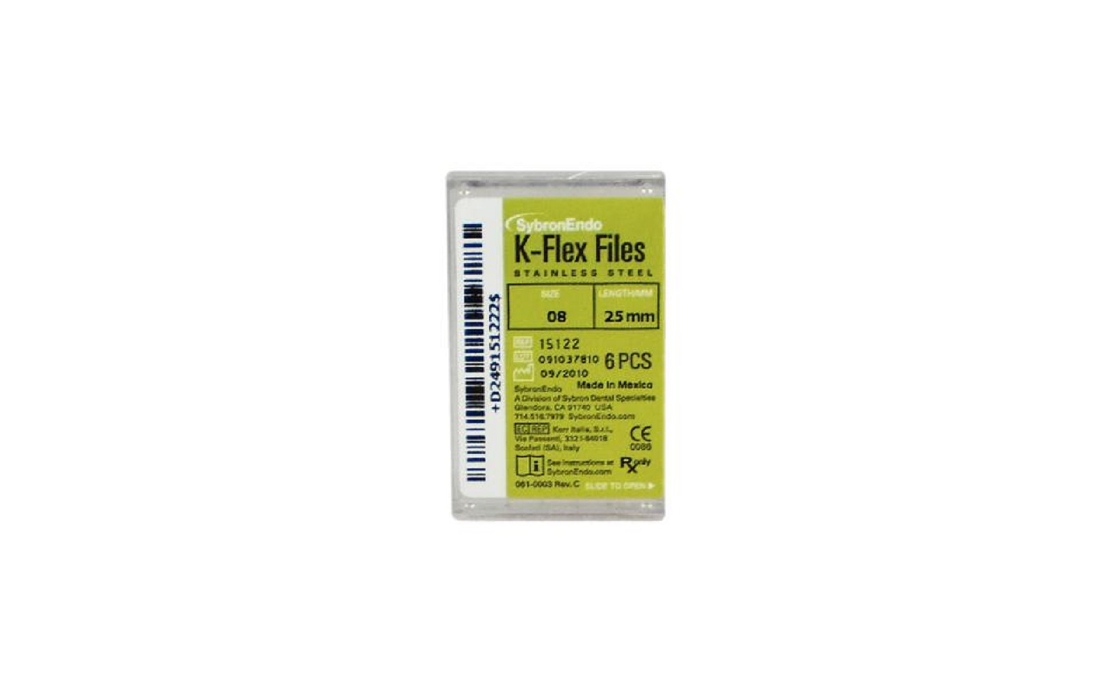 K-Flex Files Color Coded Plastic Handle – Length 25 mm, 6/Pkg - Kerr Endodontics