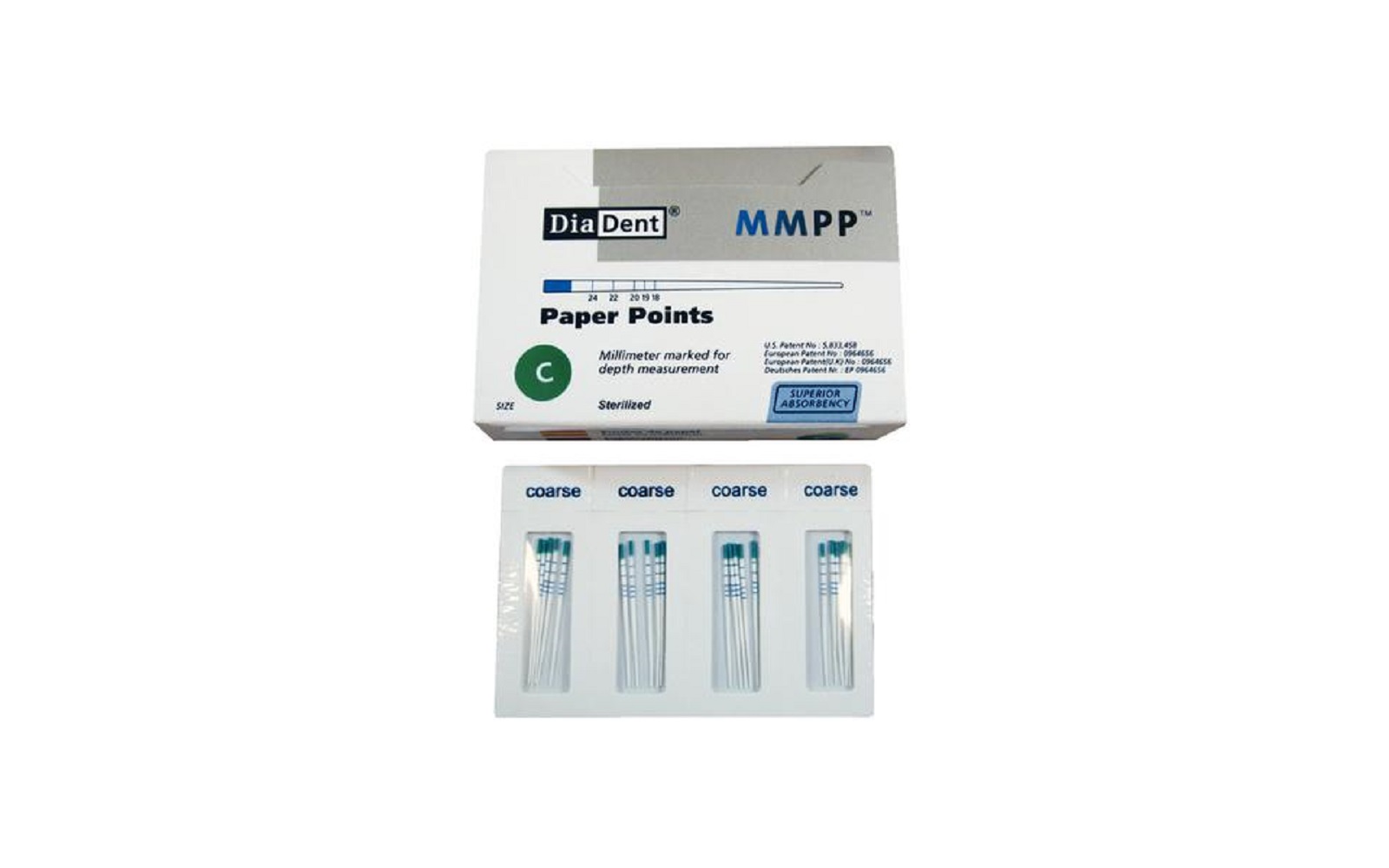 Millimeter Marked Absorbent Paper Points – Auxiliary Sizes Cell Pack, 200/Pkg - Diadent Manufacturing Inc