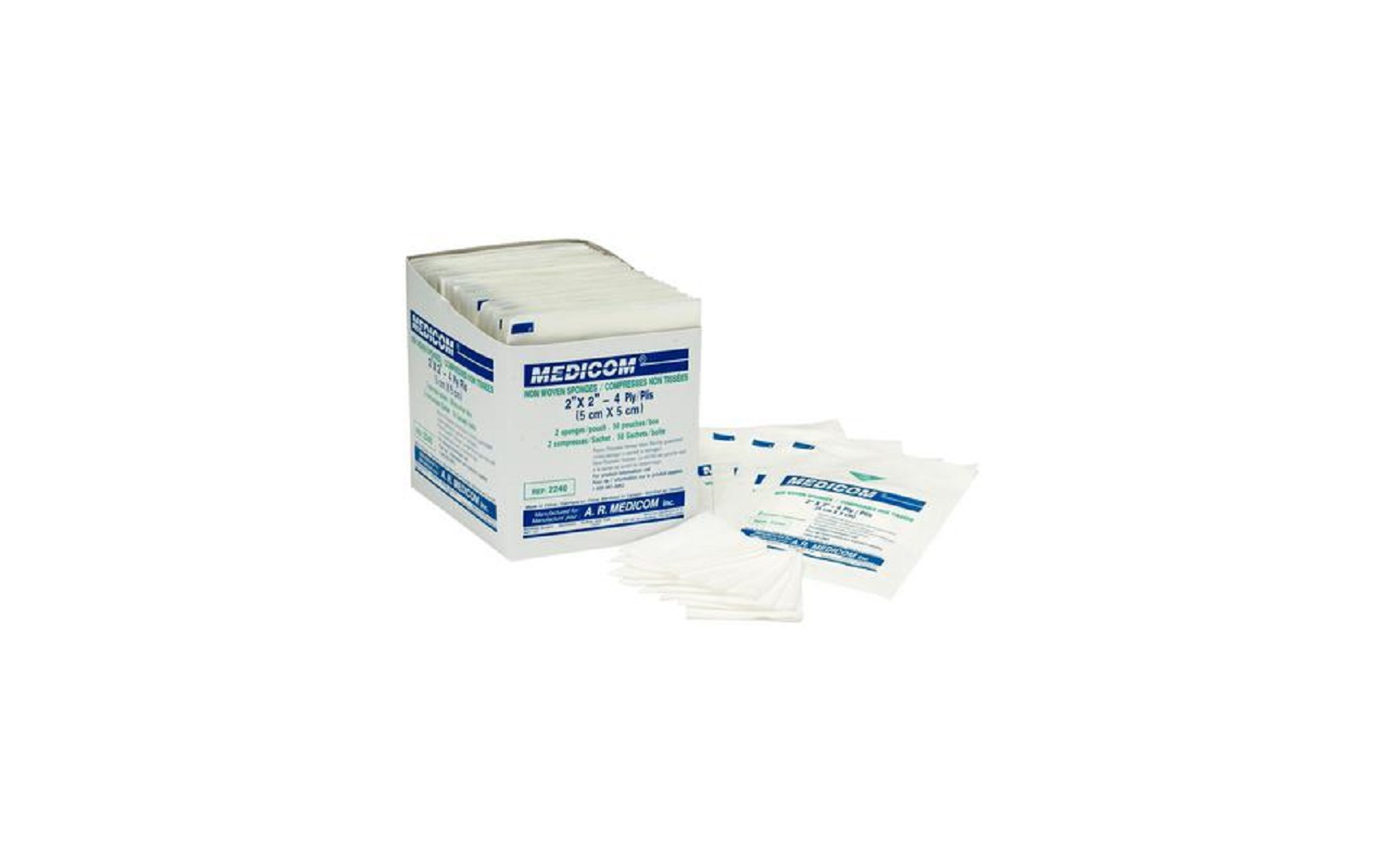 Nonwoven Sterile Sponges – 2" x 2", 2/Packet, 1500 Packets/Pkg