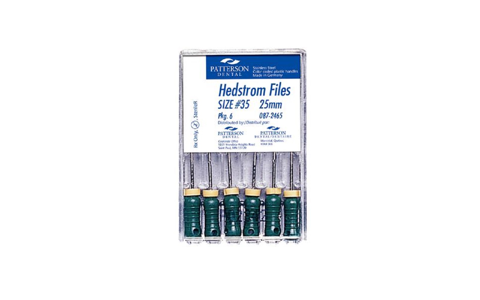 Patterson® Hedstrom Files – 25 mm, 0.02 Taper, 6/Pkg - Patterson Dental Supply