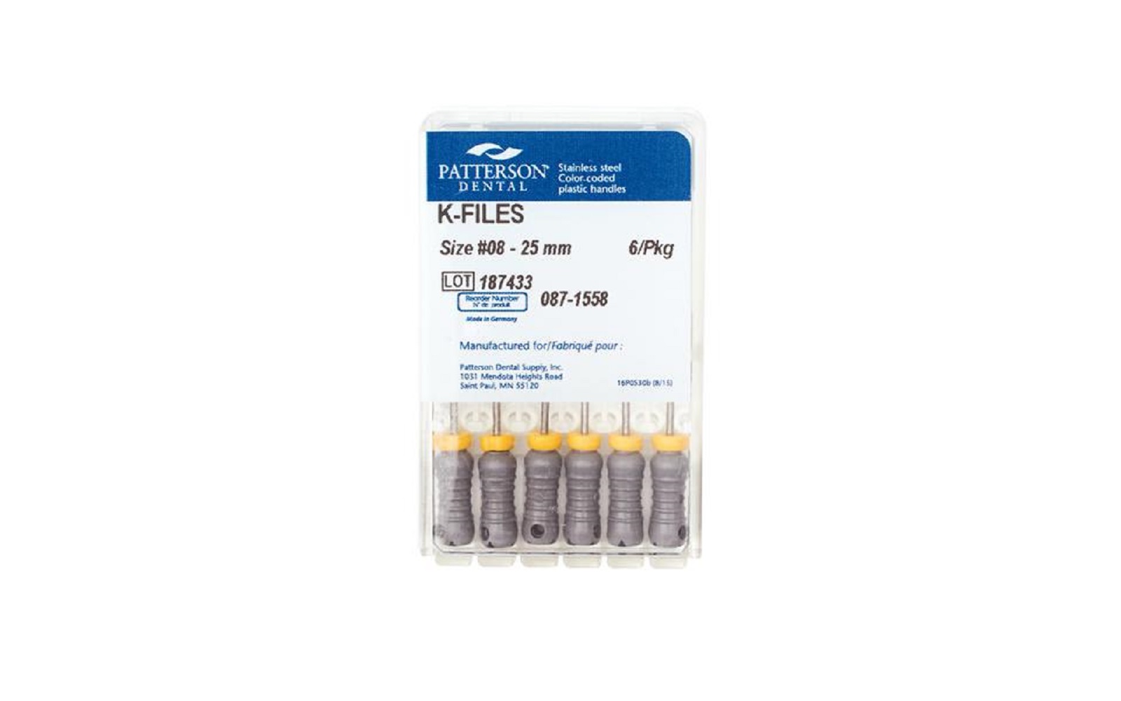 Patterson® K-Files – 25 mm Length, 6/Pkg - Patterson Dental Supply