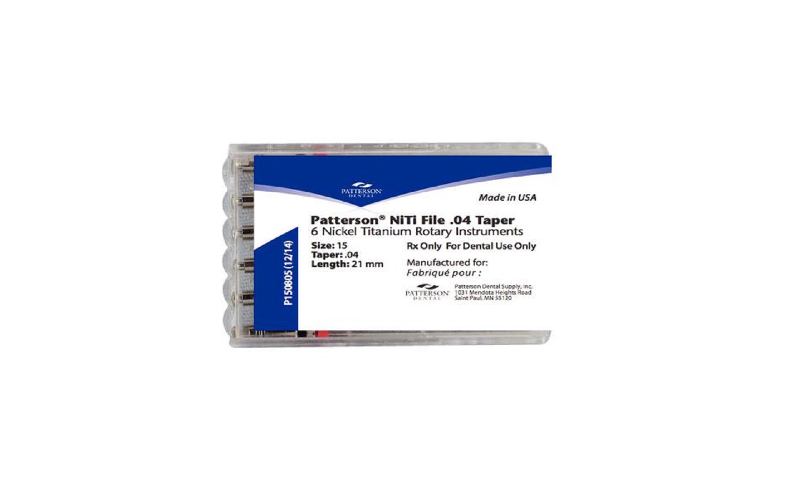 Patterson® NiTi Rotary Files – 25 mm Length, 6/Pkg - Patterson Dental Supply