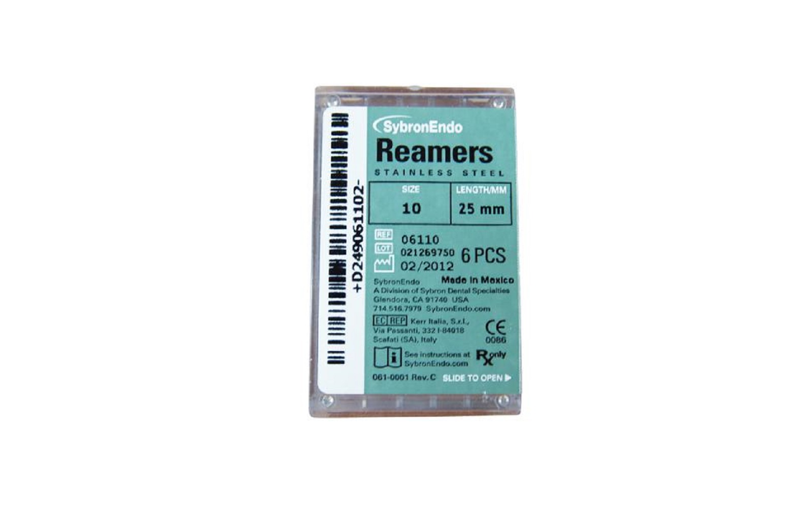 Reamers – Plastic Handle, Standard Color Coded 08-40, 25 mm, 6/Pkg - Kerr Endodontics