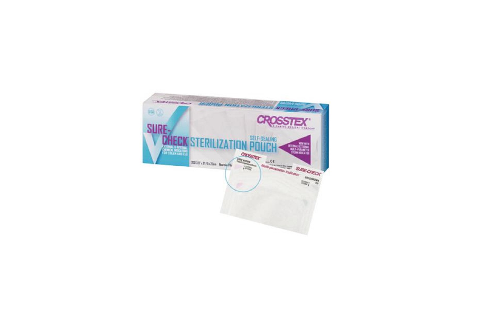 Sure-Check® Sterilization Pouches - 3-1/2" x 9", 200/Pkg