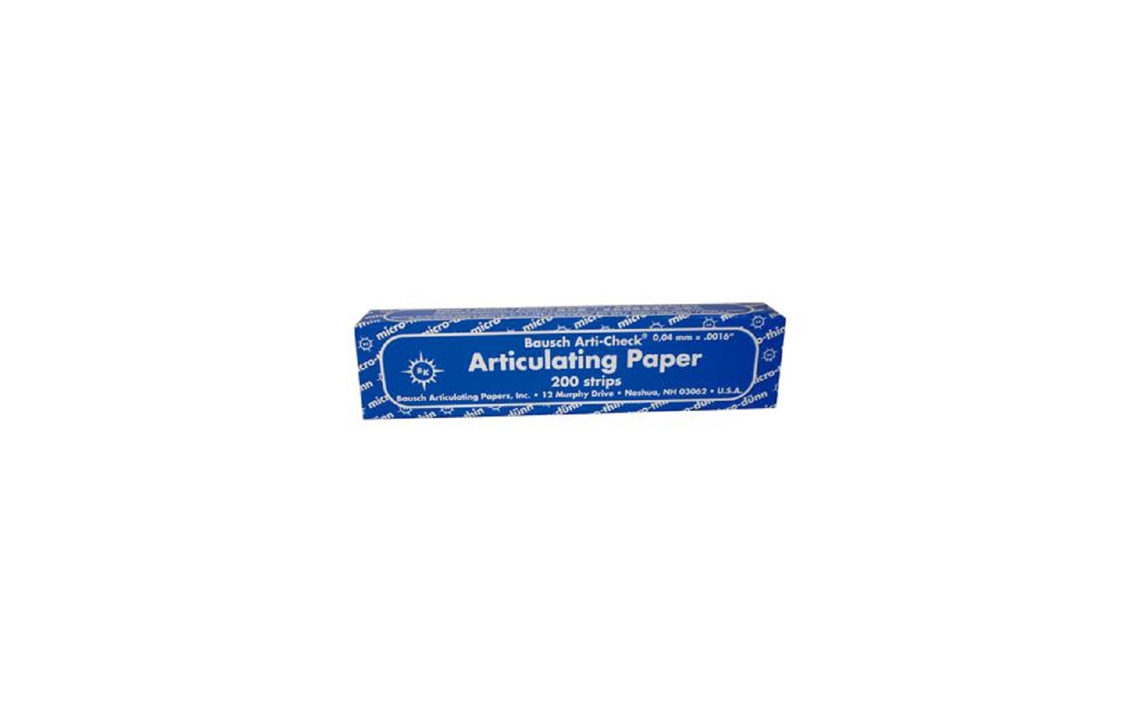 Bausch Arti-Check® Articulating Paper – Straight, Box with Booklets, 200 Strips - Bausch