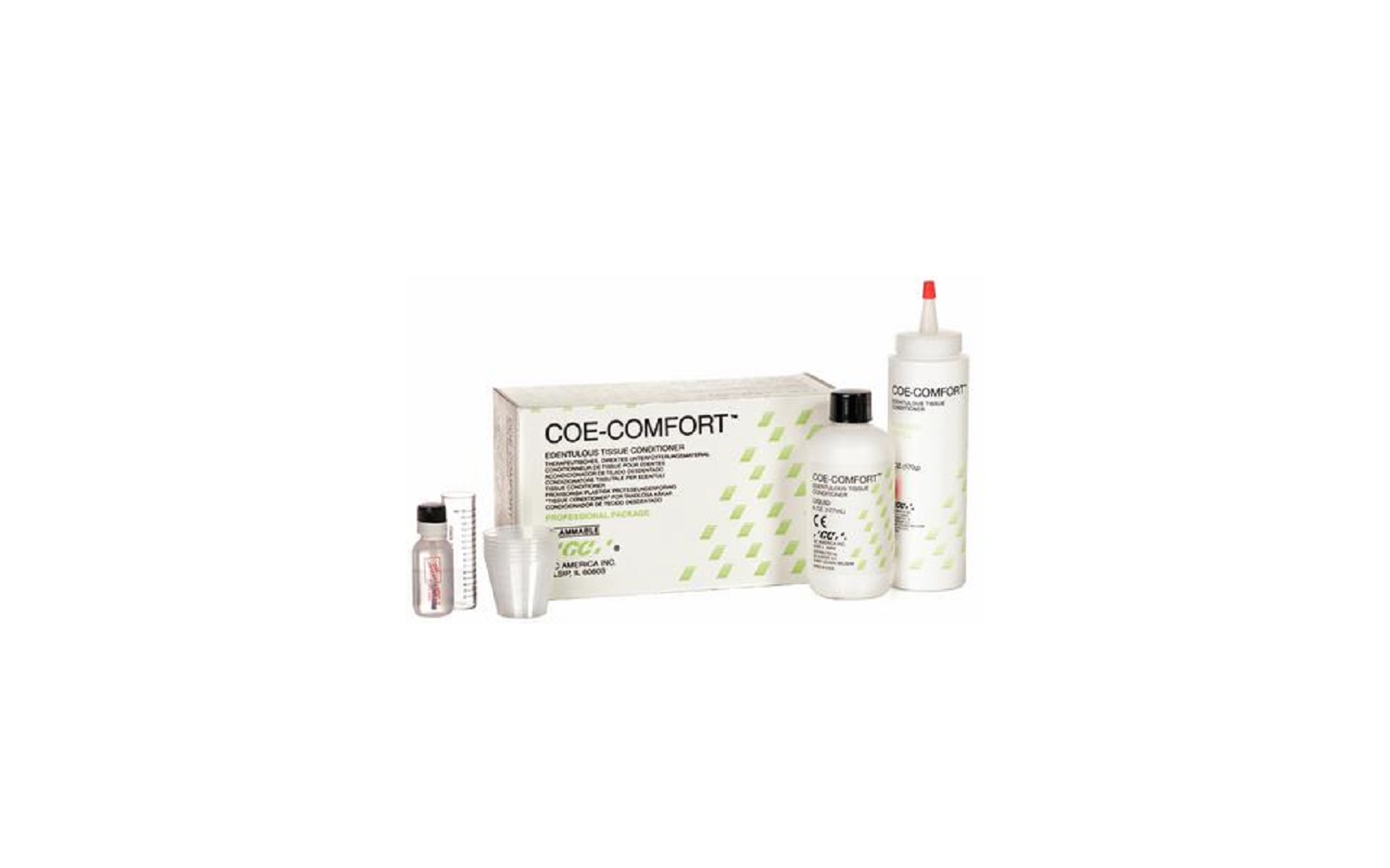 COE-Comfort™ Self-Cure Chairside Edentulous Tissue Conditioner – Professional Package