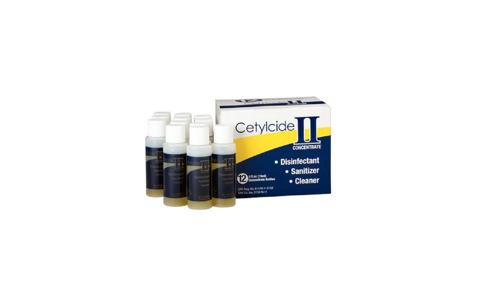Cetylcide-II® Hard Surface Disinfectant - 1/2 oz Bottle, 12/Pkg