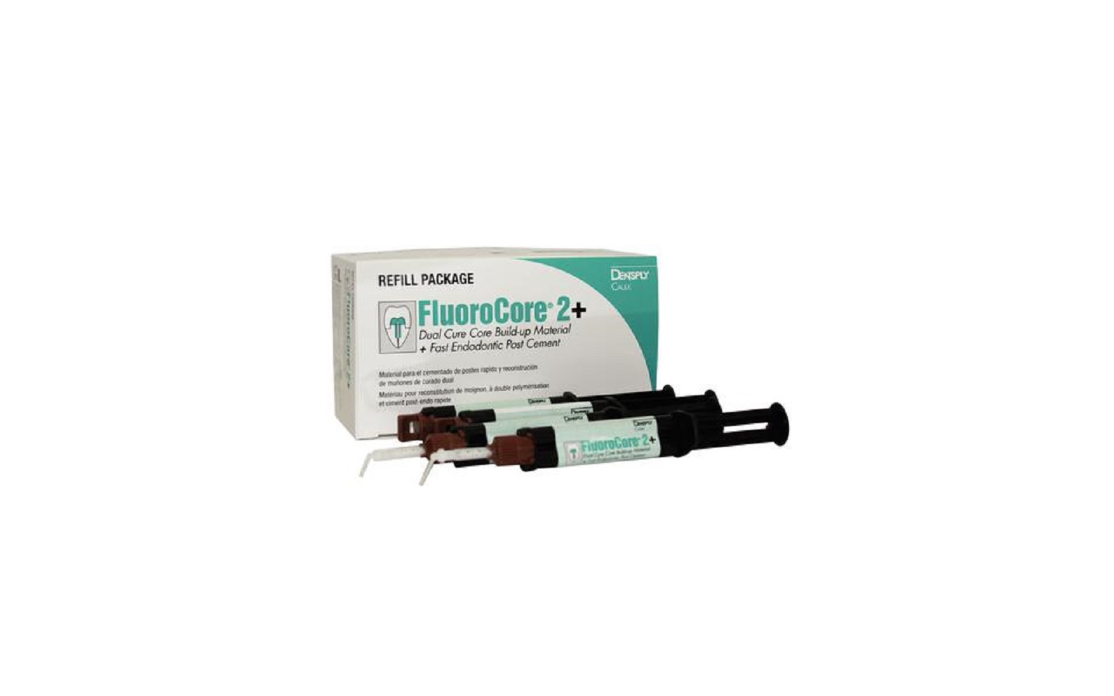 FluoroCore 2+ Dual Cure Core Build-Up Material Refill, 4.75 g Syringe - DENTSPLY Caulk