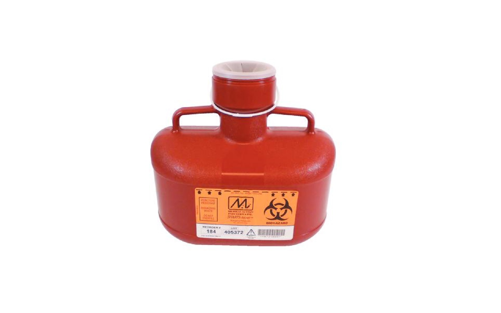 Nonstackable Sharps Containers Polypropylene Red - Small, Locking Cap without Needle Remover, 4.8 Qt
