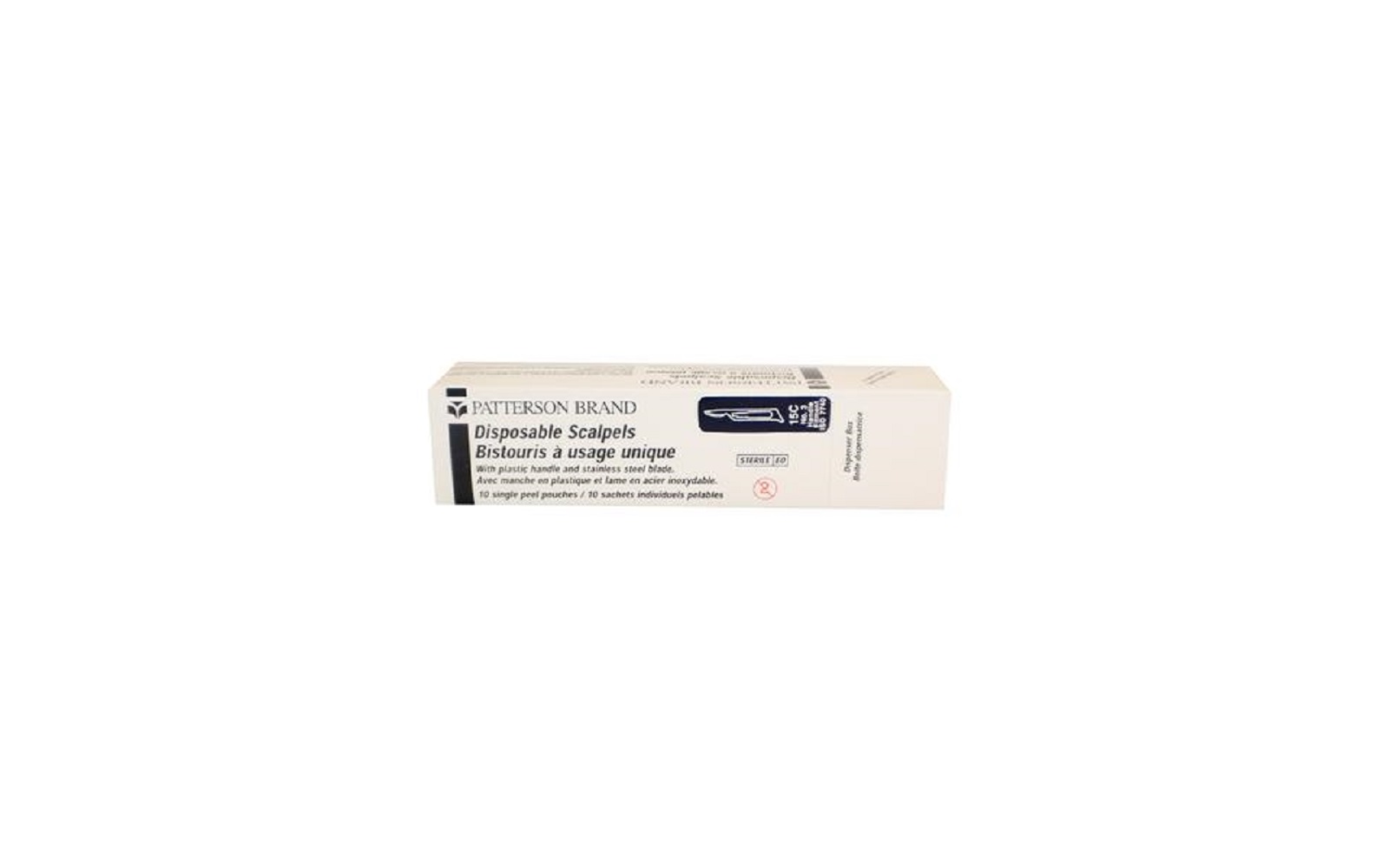 Patterson® Disposable Stainless Steel Scalpels – 10/Box -15C