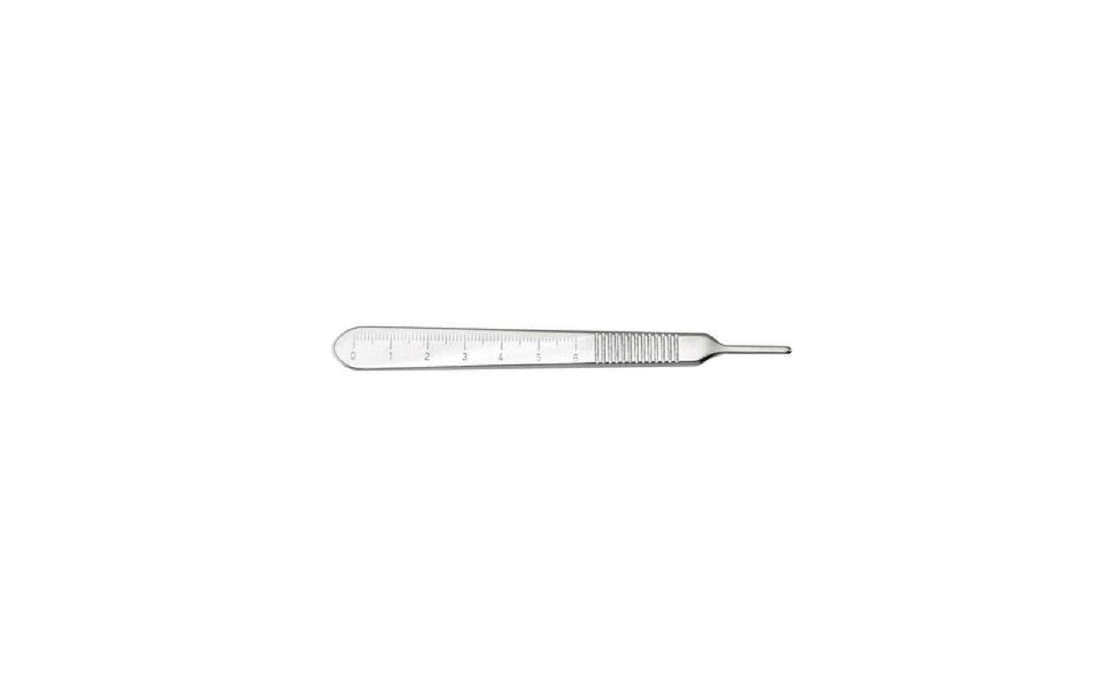 Scapel Blade Handle with Metric Ruler – # 3, Flat, 125 mm, Stainless Steel, Single End