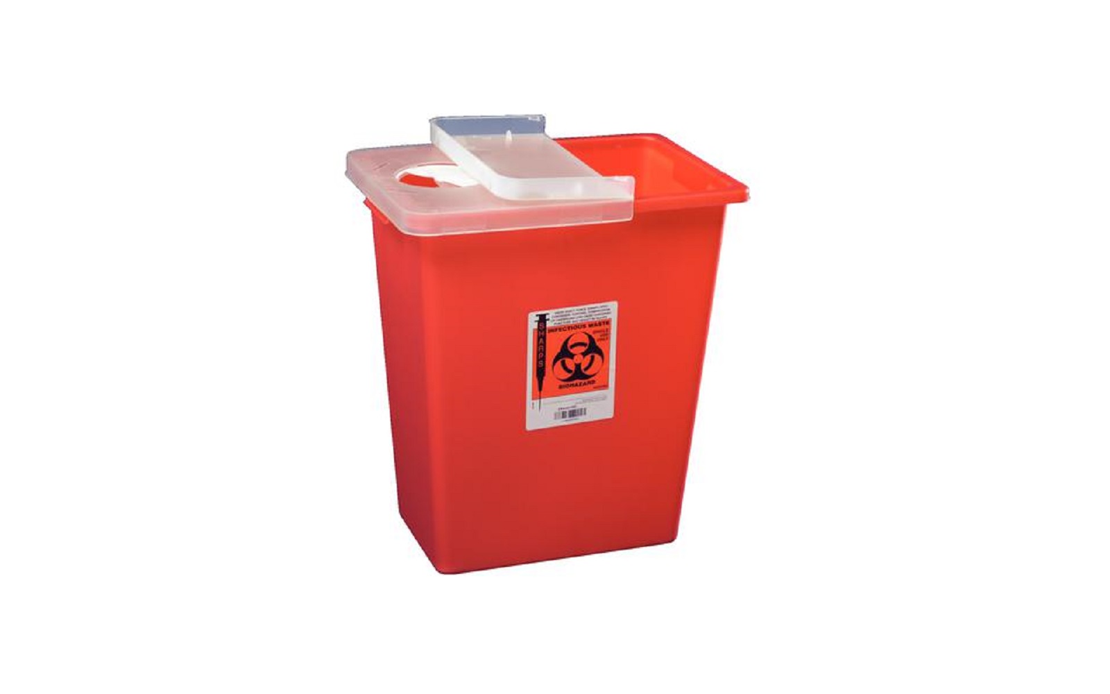 SharpSafety™ Large Volume Sharps Containers – 8 Gallon, Red, Hinged Lid