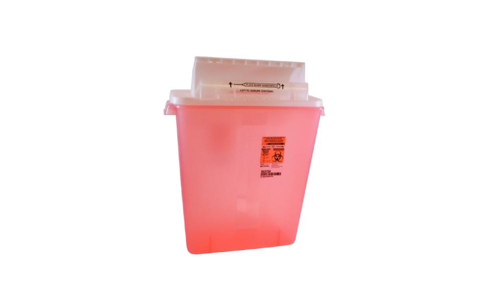 SharpStar™ Safety In-Room™ Sharps Containers with Counterbalanced Lid – Transparent, Red - 12 Quart