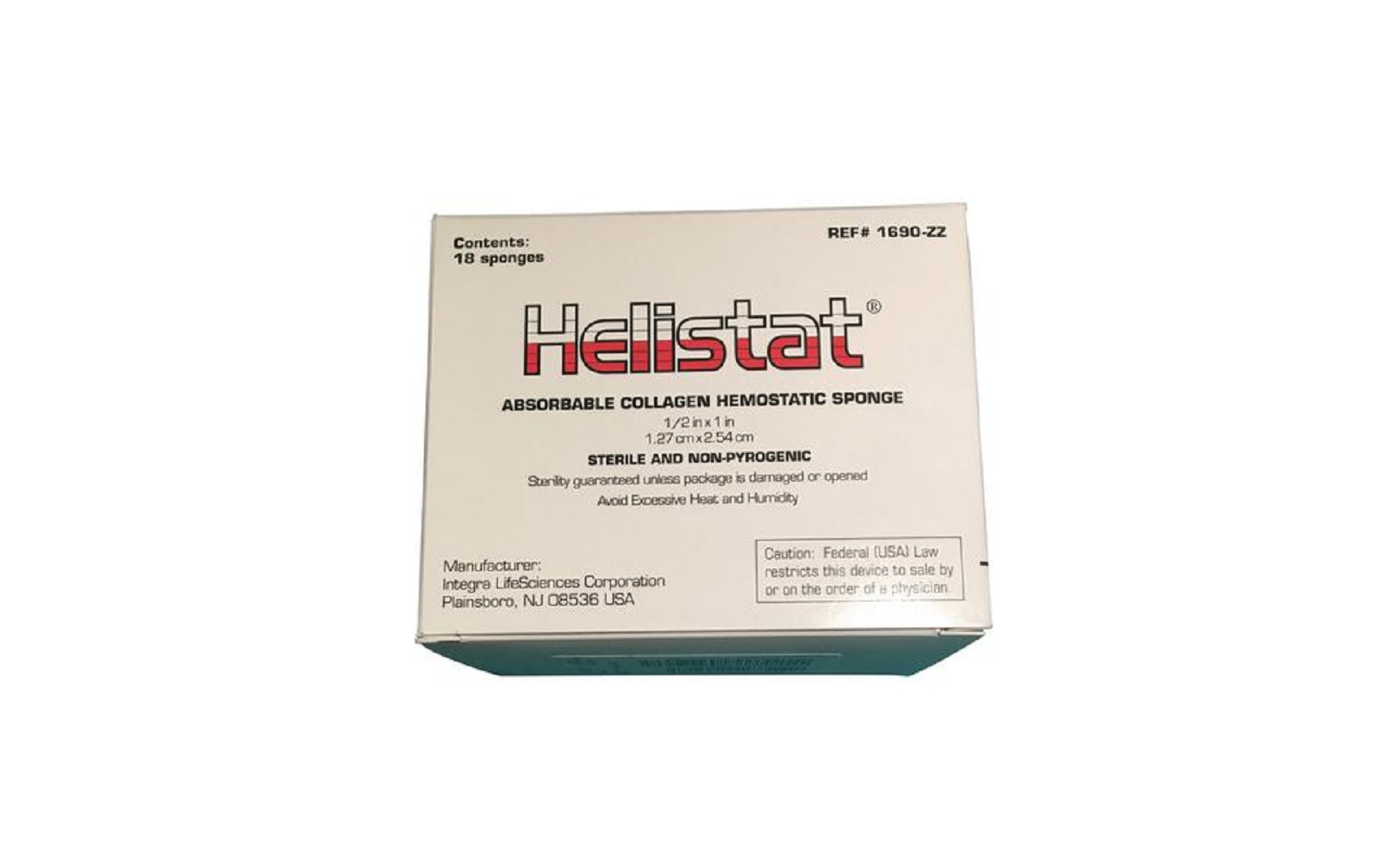 Helistat® Absorbable Collagen Hemostatic Sponges – 1/2" x 1", 18/Pkg