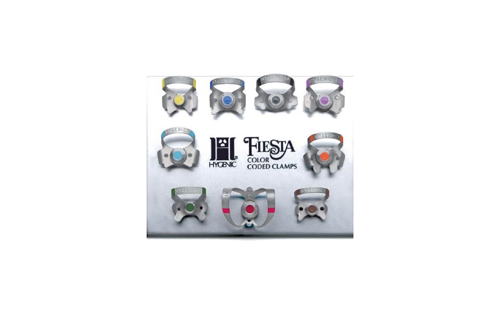 Hygenic® Fiesta® Color-Coded Clamps, Matte Finish - Coltene