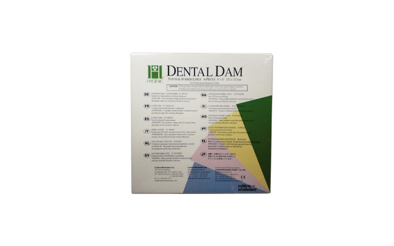 Hygenic® Fiesta™ Rubber Dam – Adults, 6" x 6", 36/Pkg - Coltene