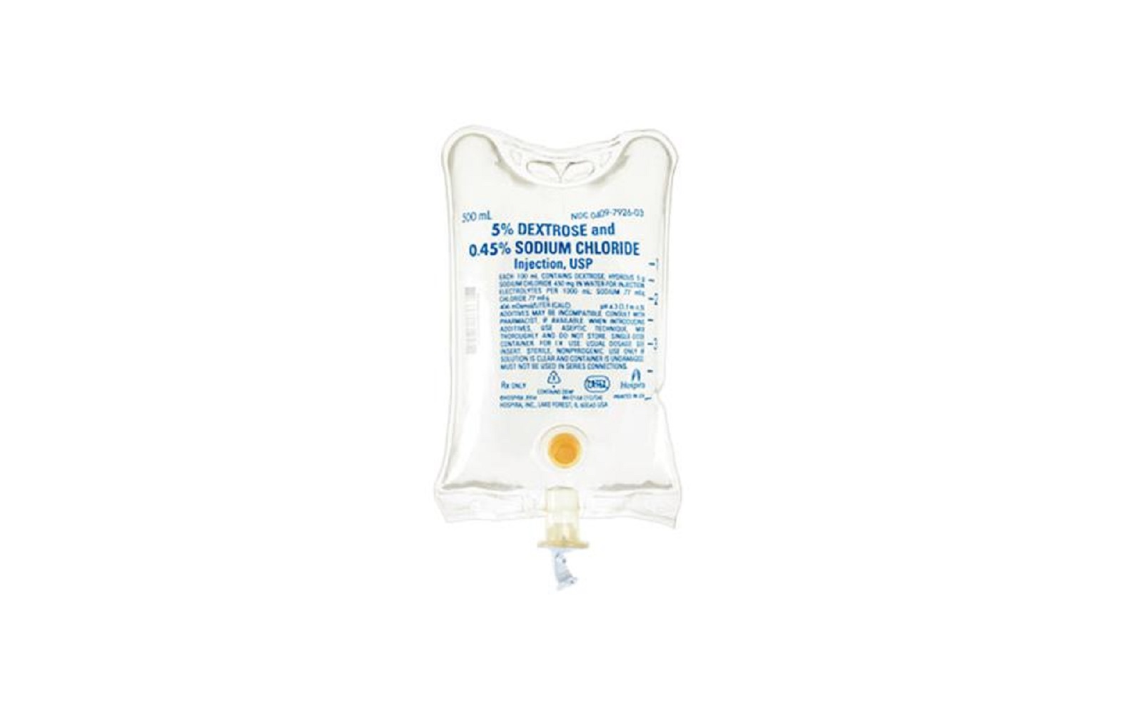IV Solution Dextrose 5% and 0.45% Sodium Chloride Injection USP, 500 ml Container