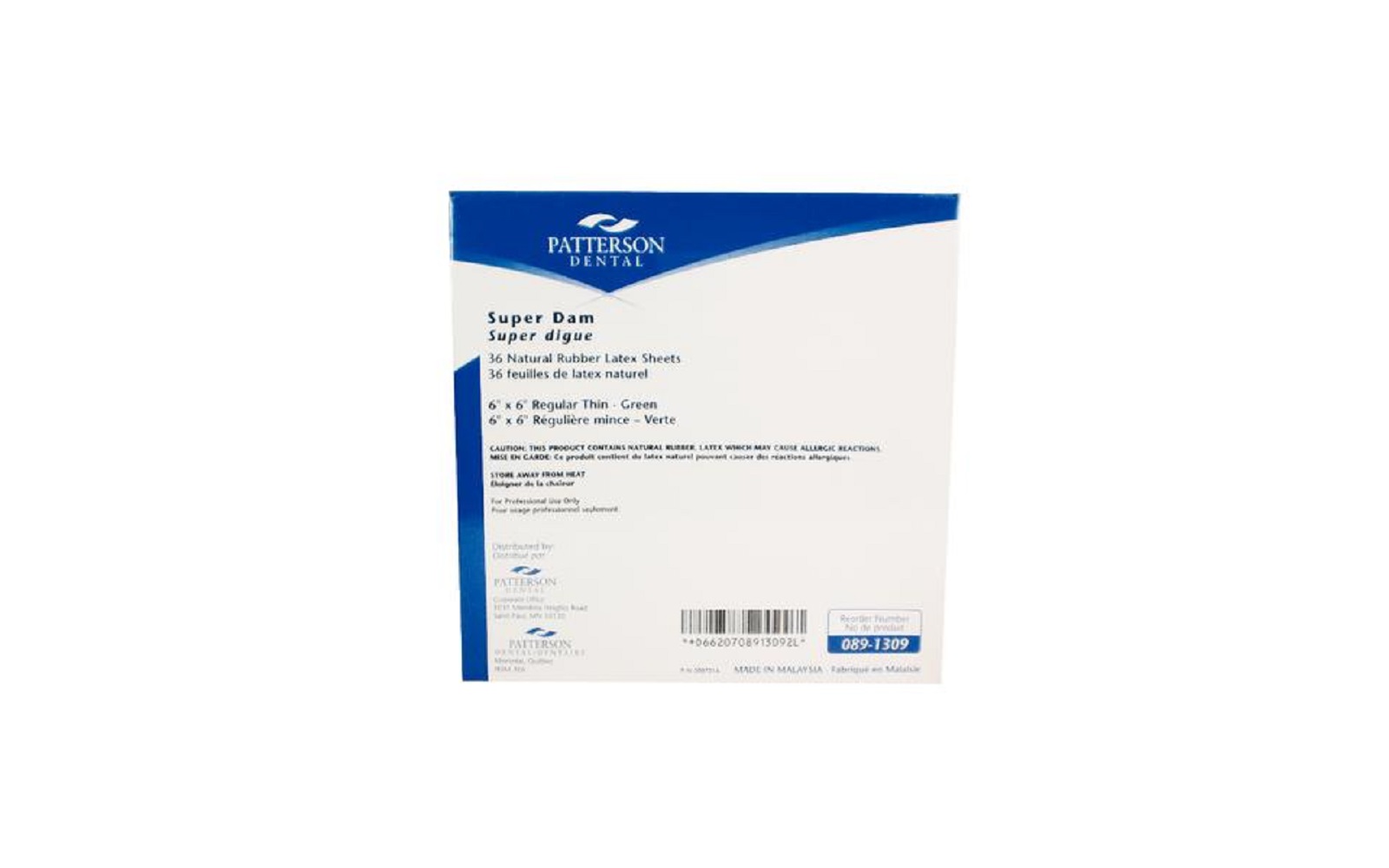 Patterson® Super Dam – Thin, Green, 6" x 6", 36/Pkg