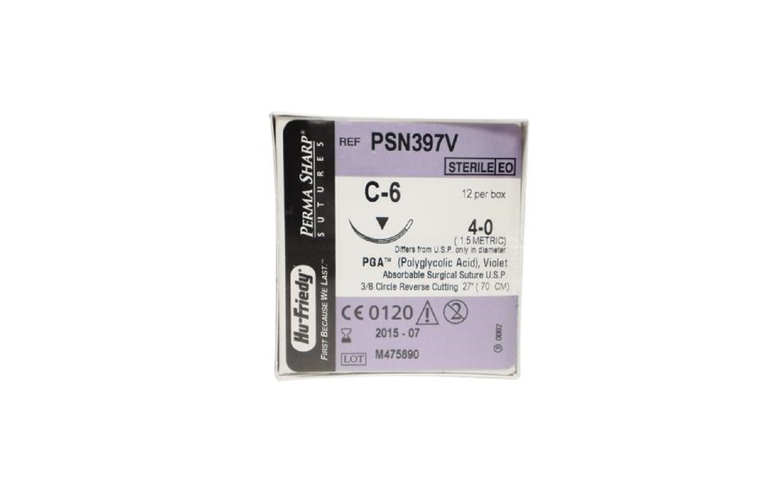 Perma Sharp® Polyglycolic Acid (PGA) Violet Braided Absorbable Sutures, 12/Pkg - Hu-Friedy Manufacturing Co Inc