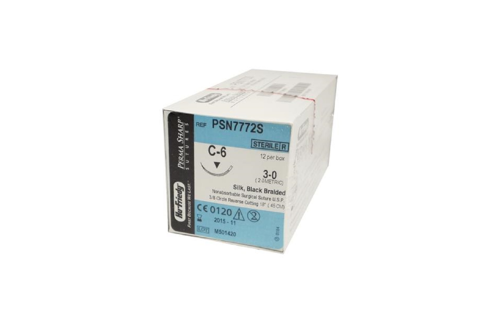 Perma Sharp® Silk Black Braided Sutures Nonabsorbable – Reverse Cutting, 18" - Hu-Friedy Manufacturing Co Inc