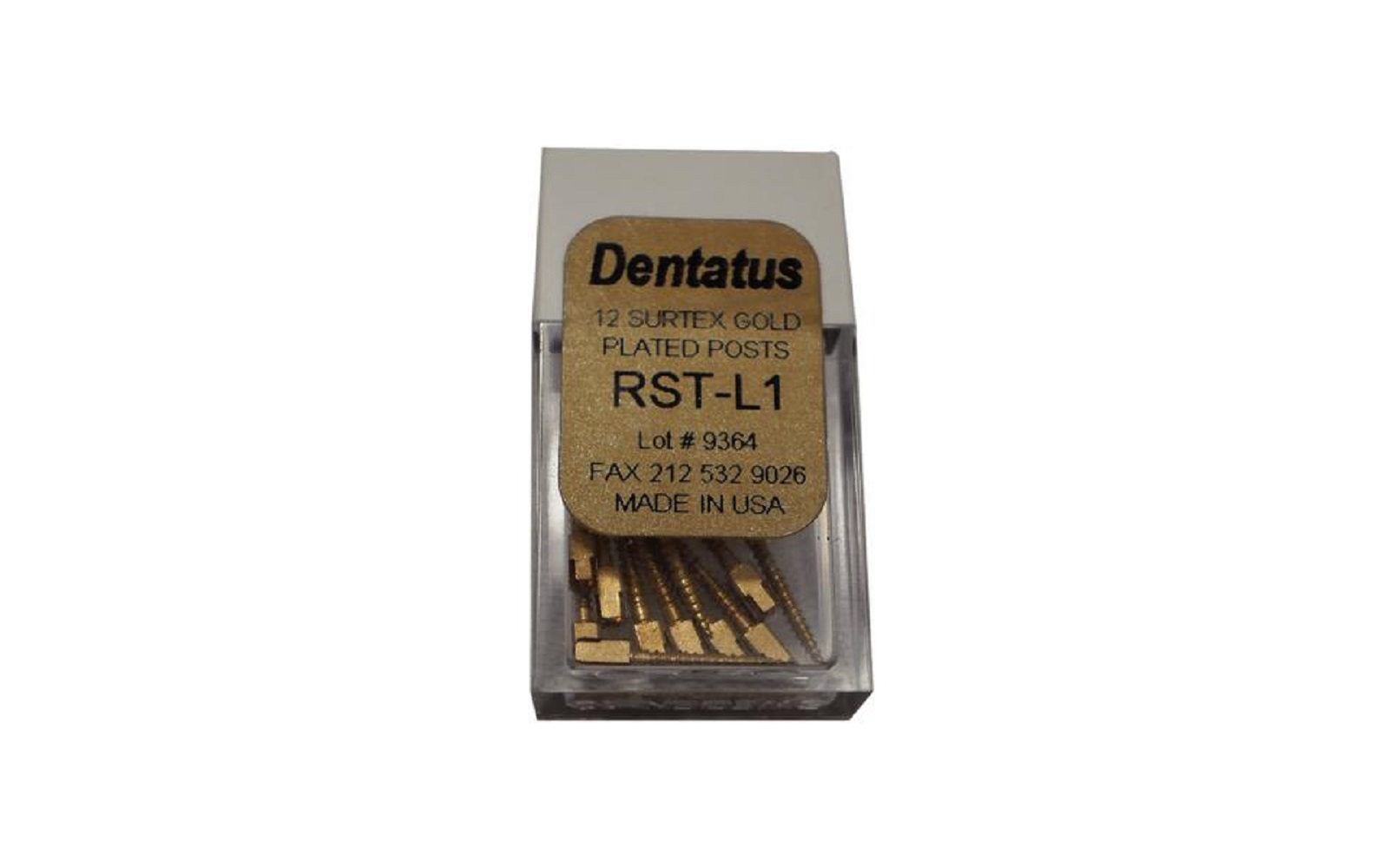 SURTEX™ Surface Treated Gold-Plated Post Refill – Long, Length 11.8 mm, 12/Pkg - Dentatus USA Ltd