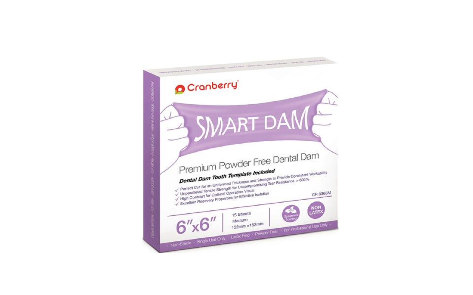 Smart Rubber Dam – Nonlatex, Mint Scented, 6" x 6"