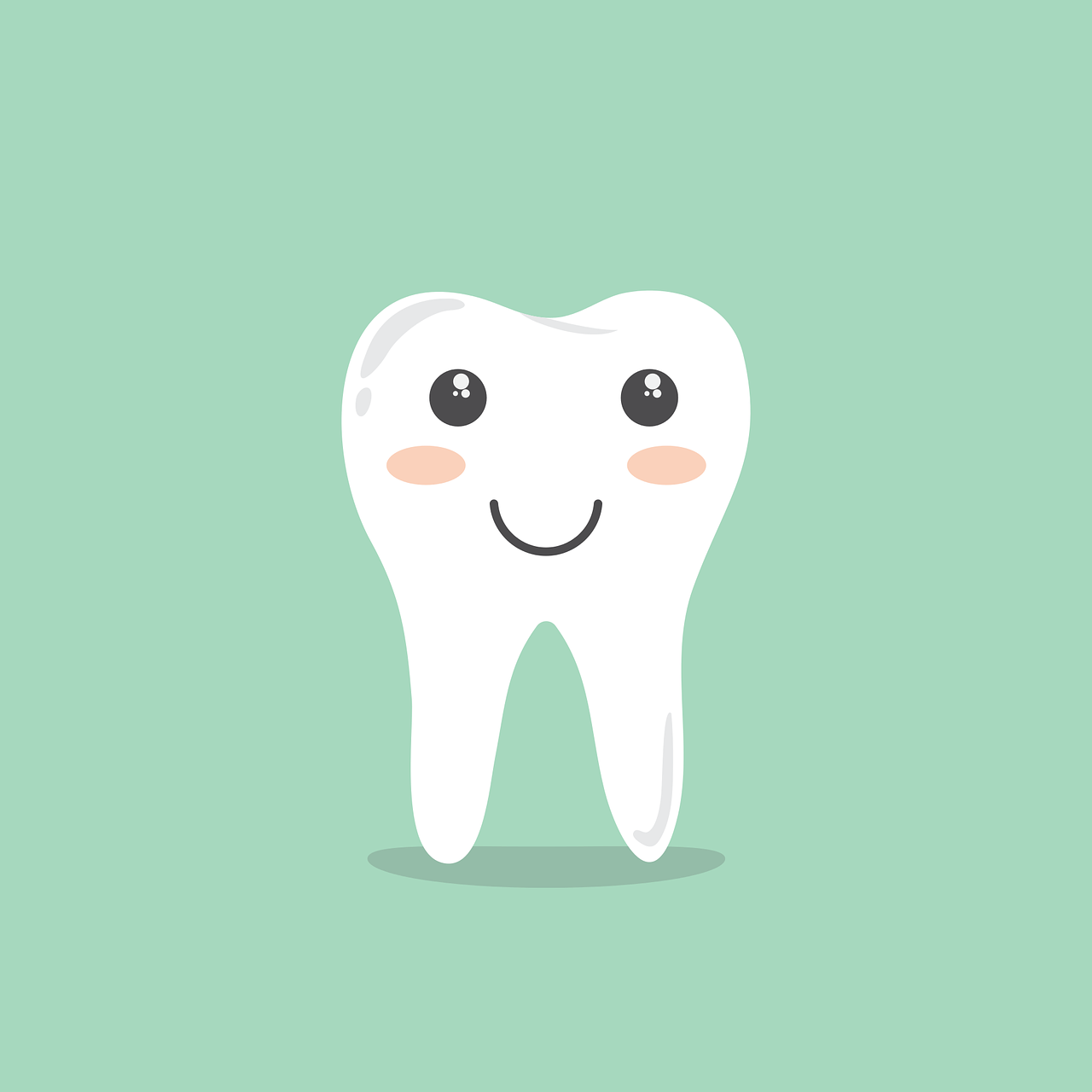cartoon image of a tooth smiling