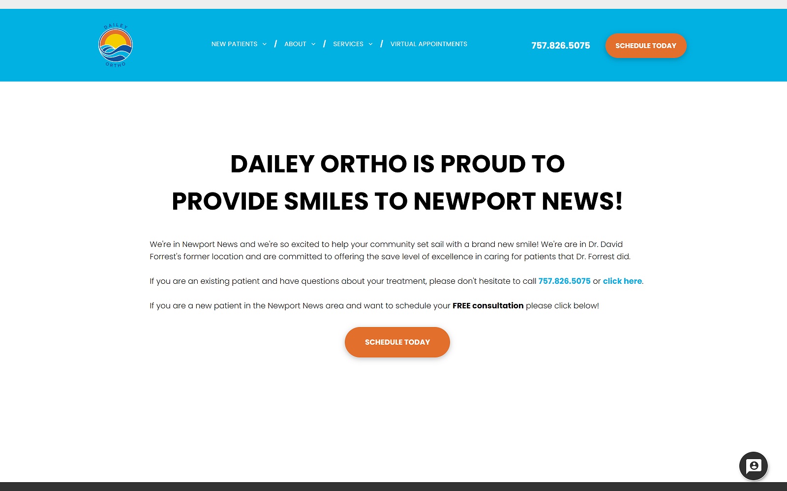 Forrest David L DDS website homepage screenshot (daileyortho.com)