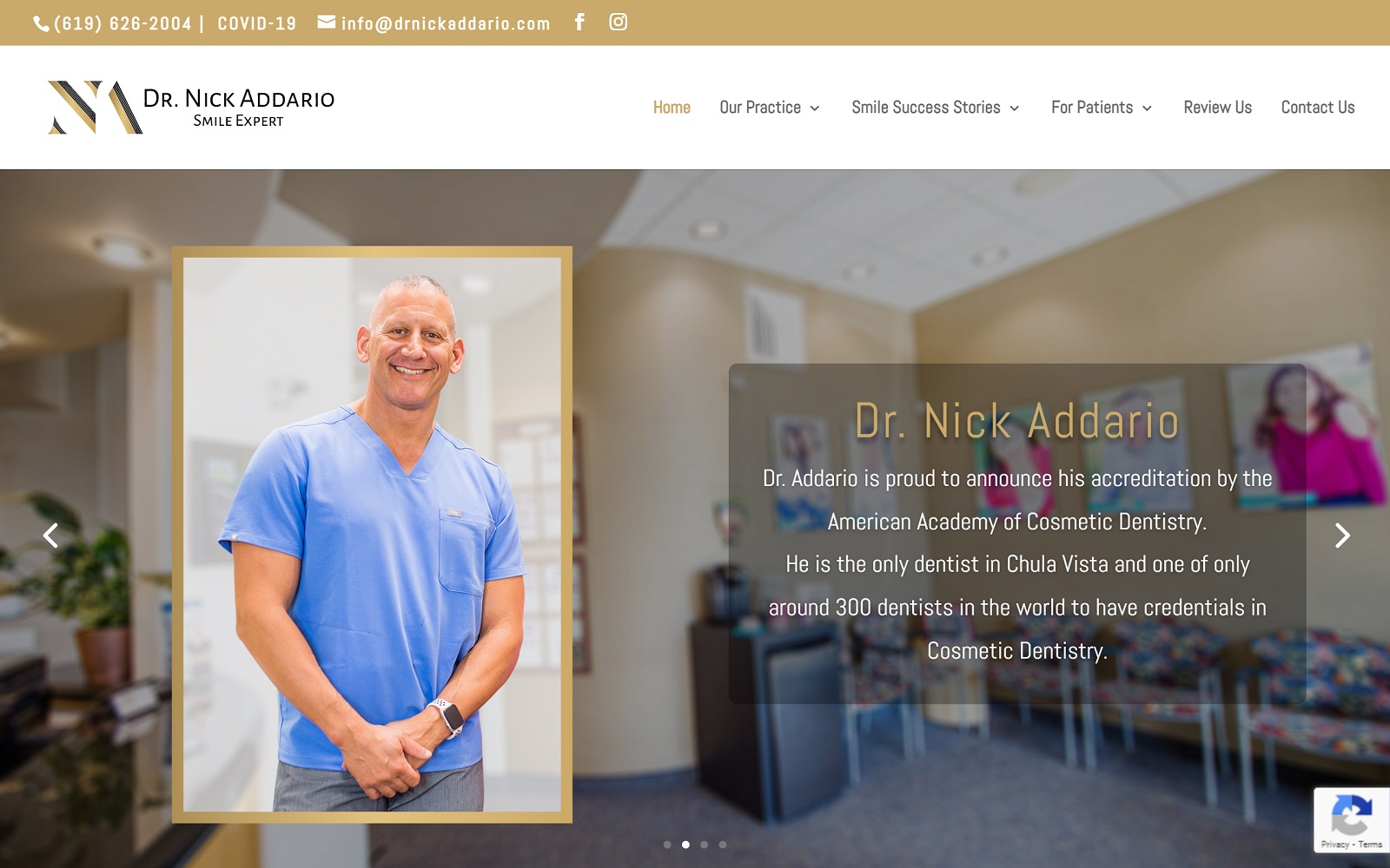 Dr. Nick Addario | Smile Expert (Formerly Known As Sunbow Family Dentistry) website homepage screenshot (drnickaddario.com)