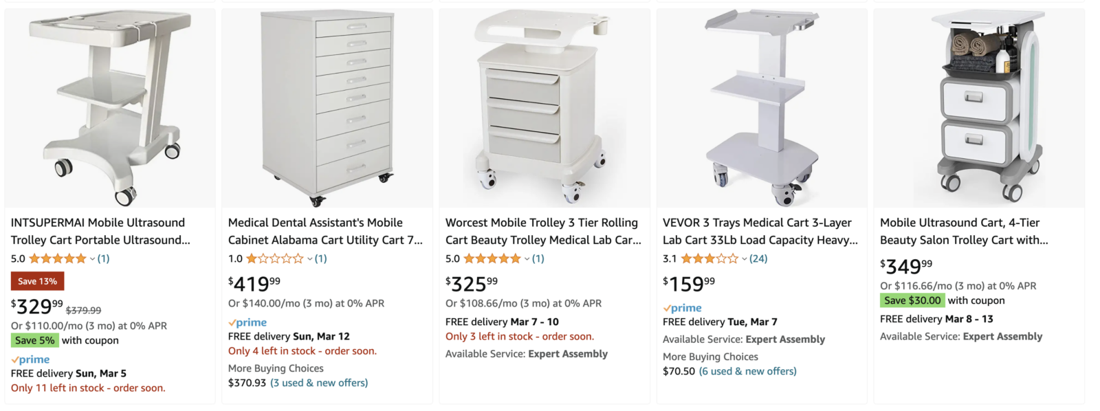 Great Dental Cart Deals on Amazon*
