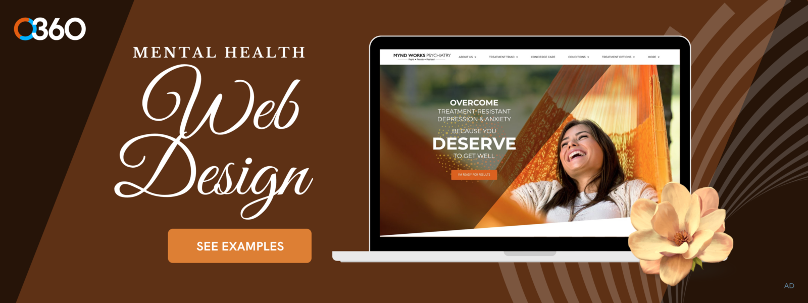 mental health web design company o360 ad