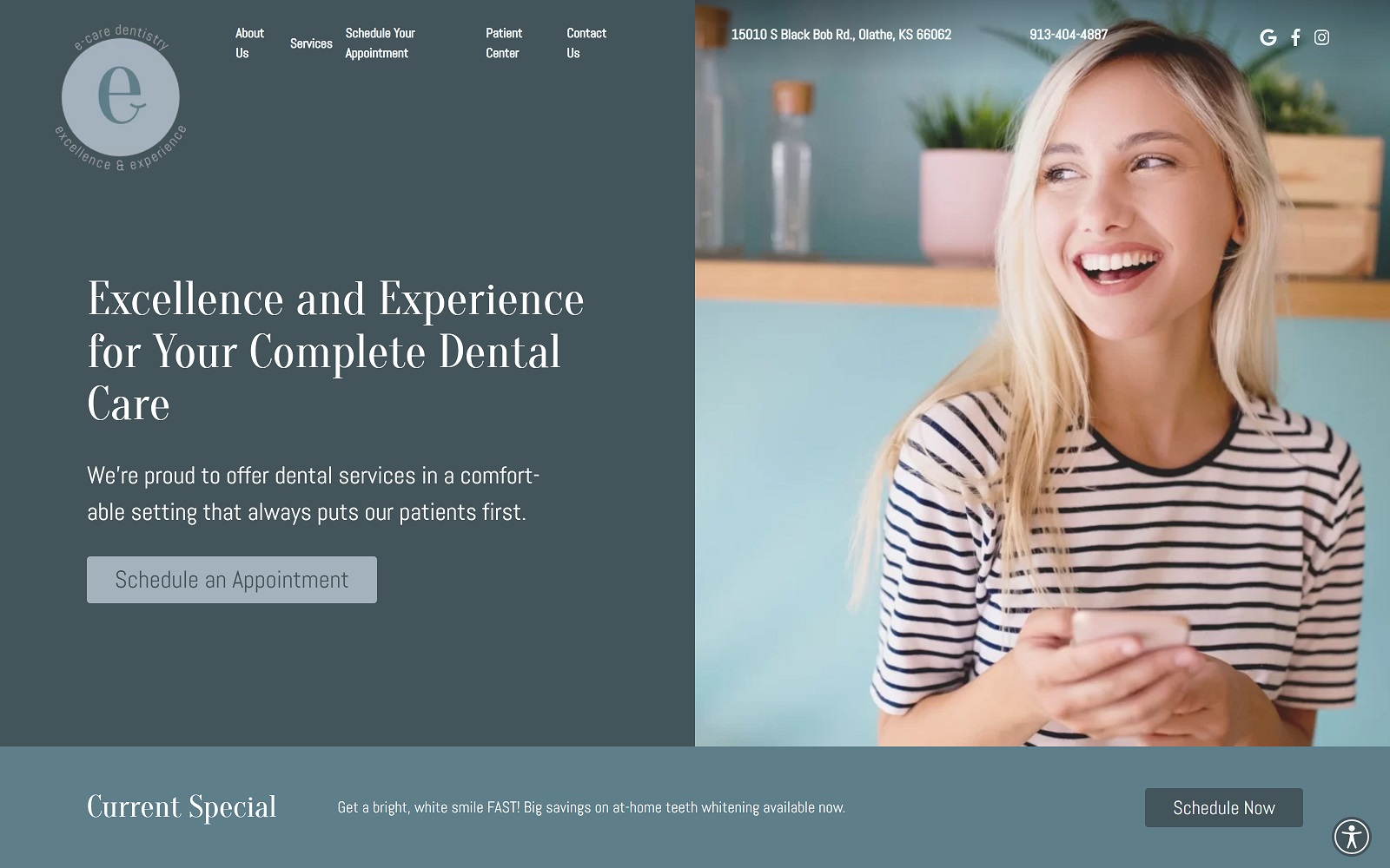 The Screenshot of Dr. Patrick Lucaci, DDS,MD ecaredentistry.com Website