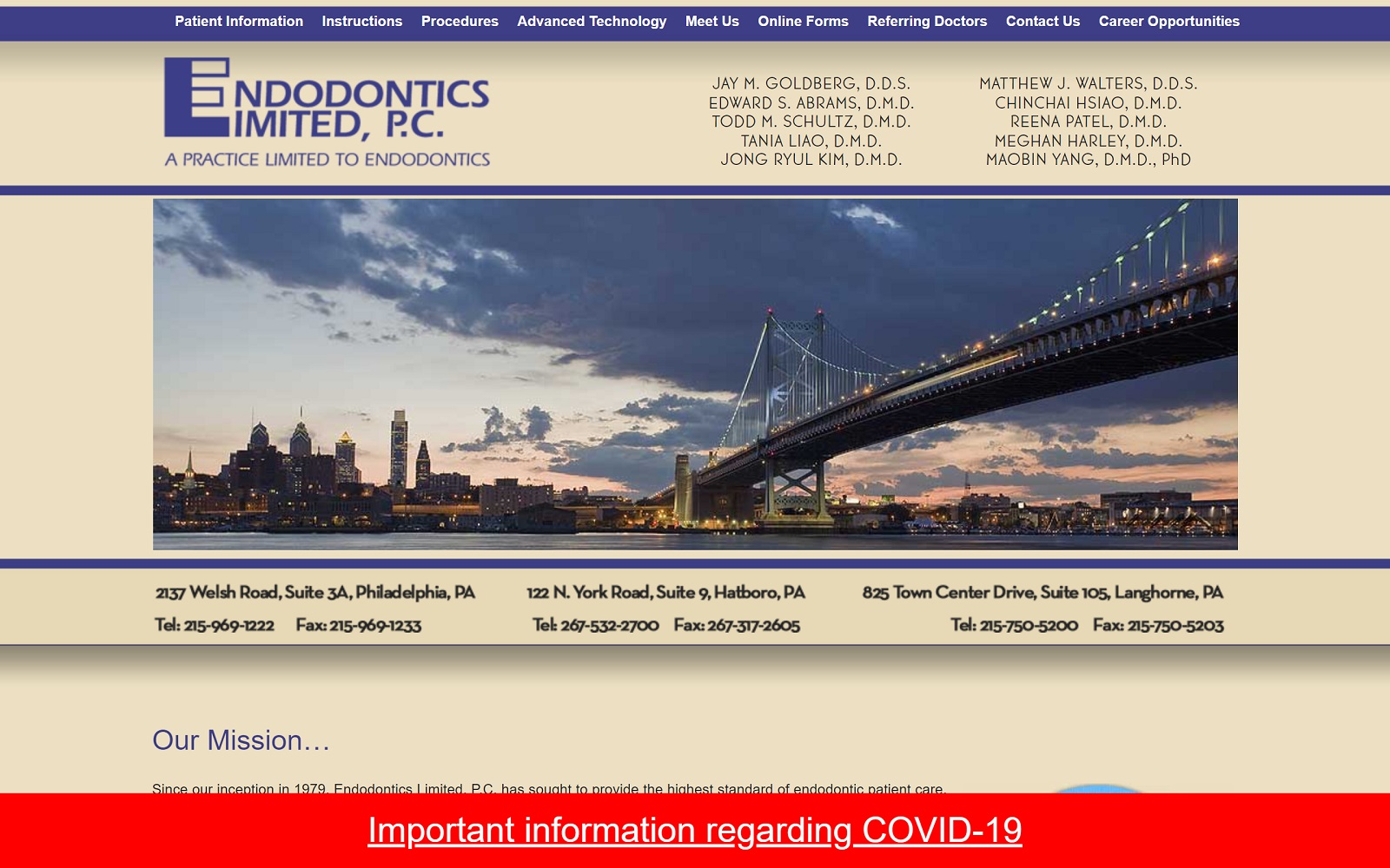 The Screenshot of Endodontics Limited PC Website