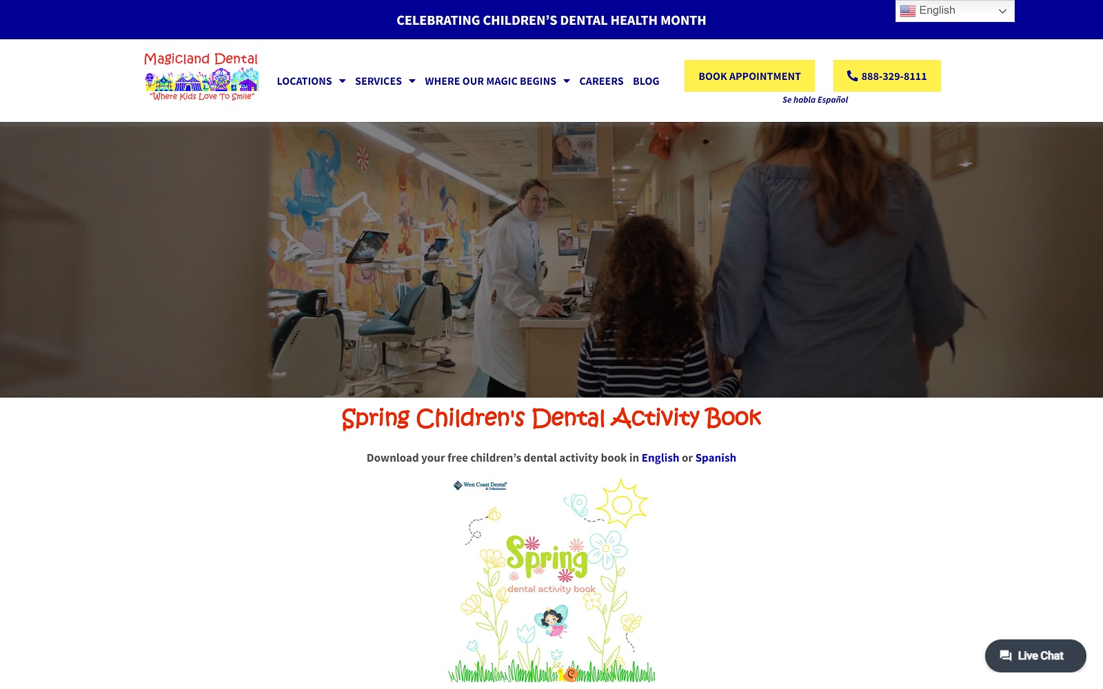 The Screenshot of Magicland Childrens Dental of Torrance magiclanddental.com Website