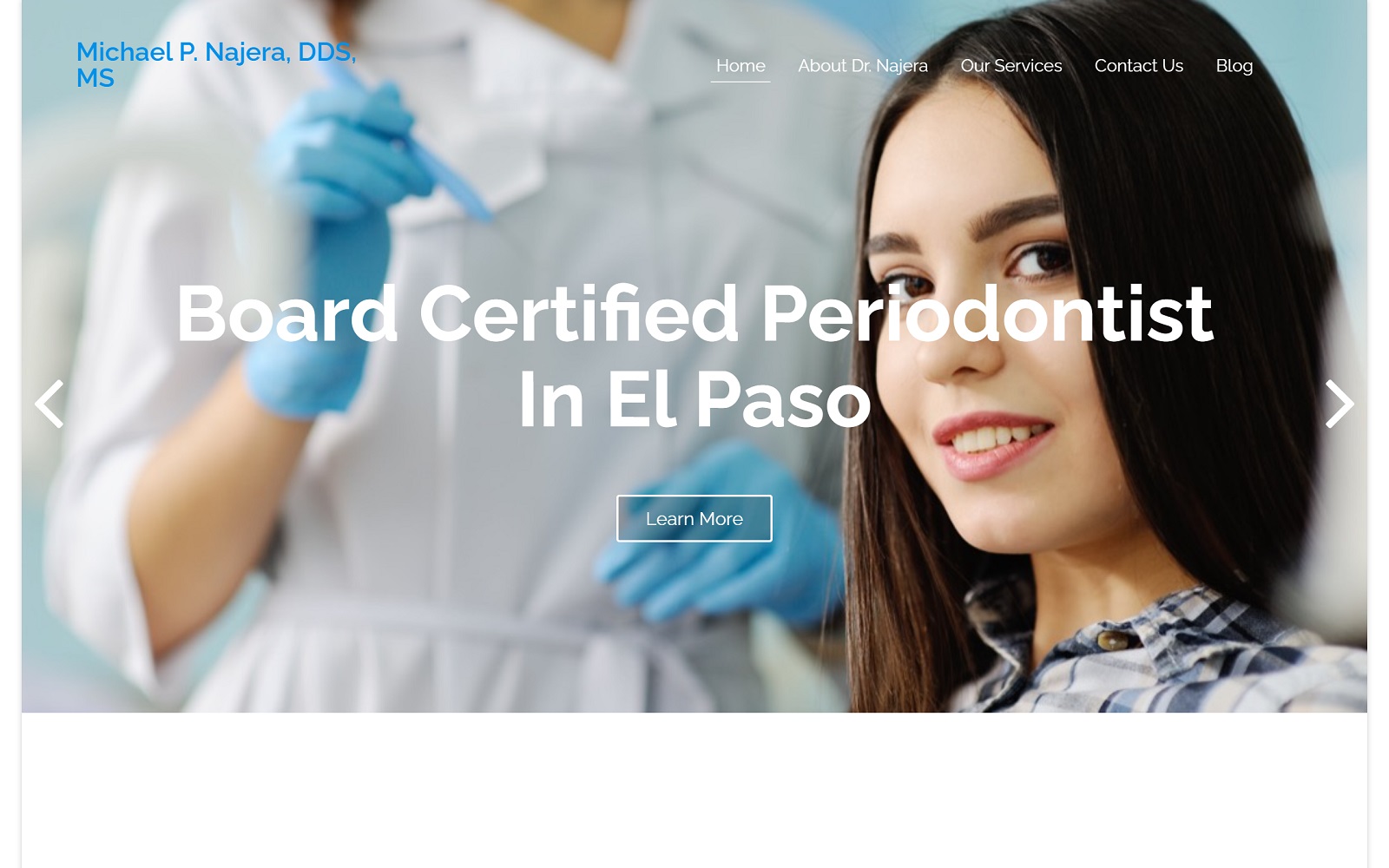 The Screenshot of Najera Michael P DDS Website