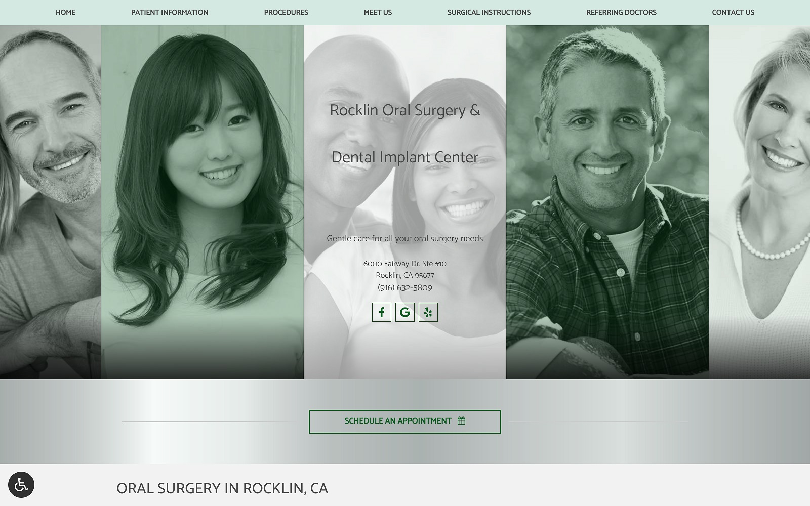 The Screenshot of Rocklin Oral Surgery Center rocklinoralsurgery.com Website