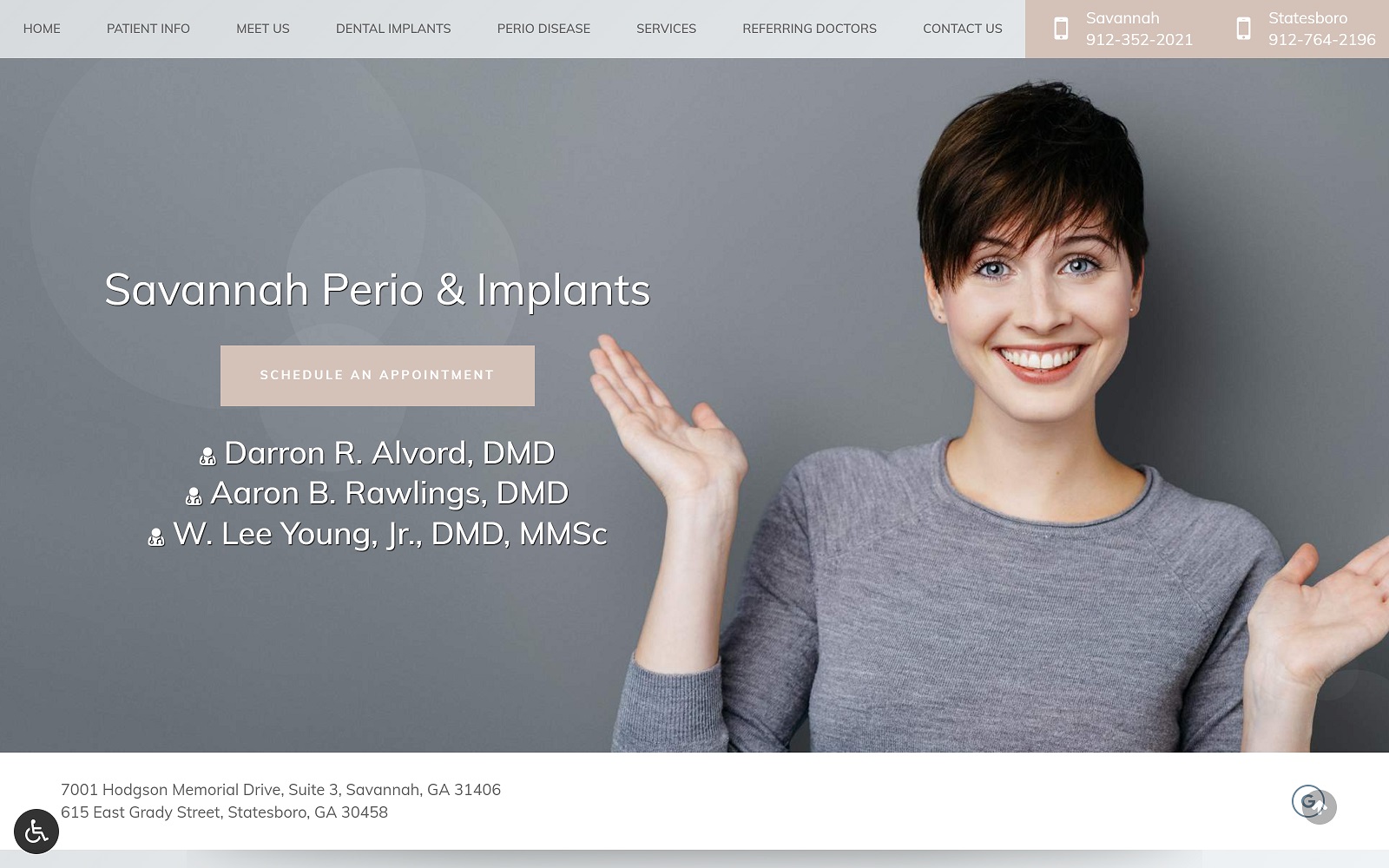 The Screenshot of Savannah Perio & Implants savannahperioandimplants.com Website 