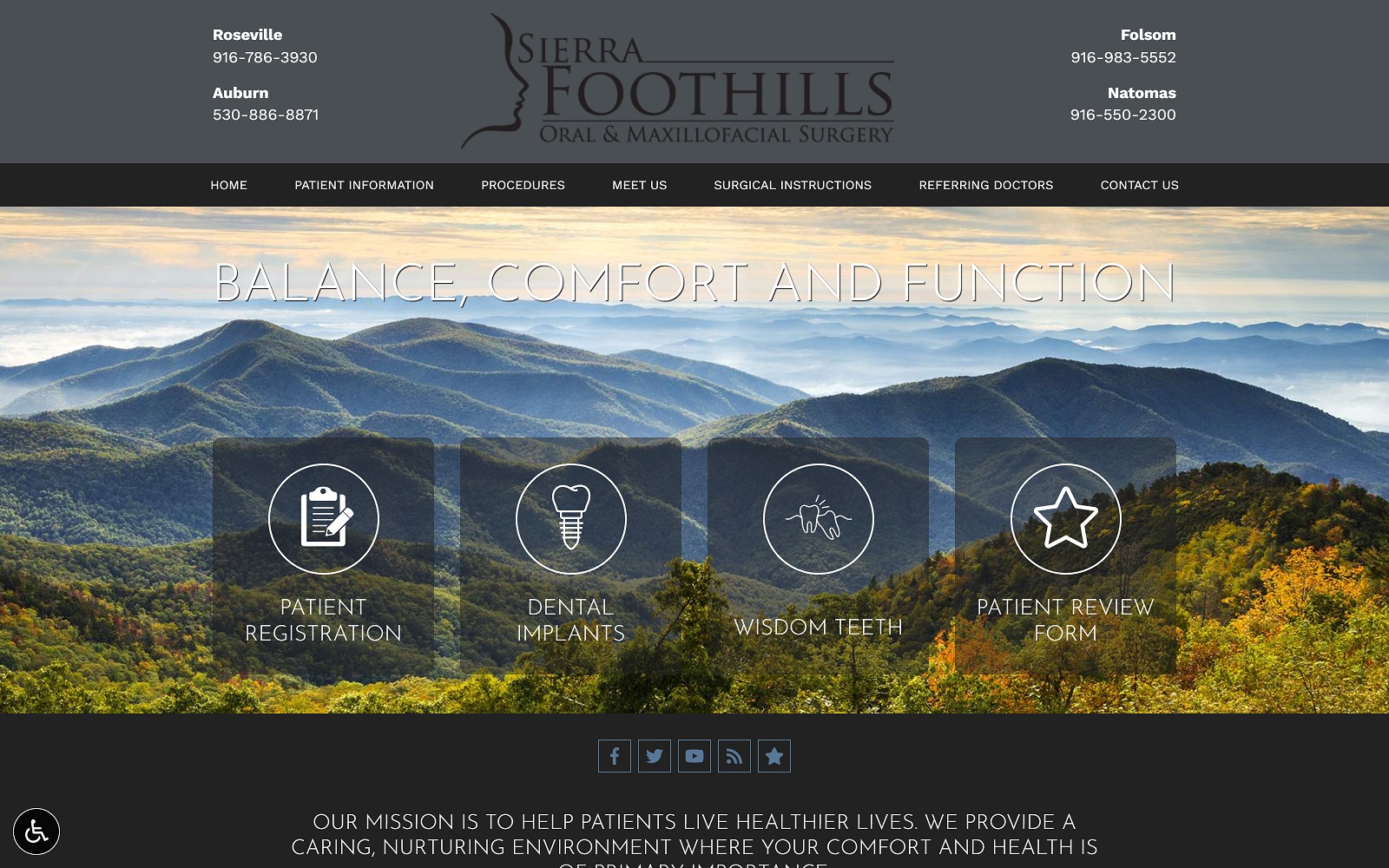 The Screenshot of Sierra Foothills Oral & Maxillofacial Surgery sierrafoothillsoralsurgery.com Website