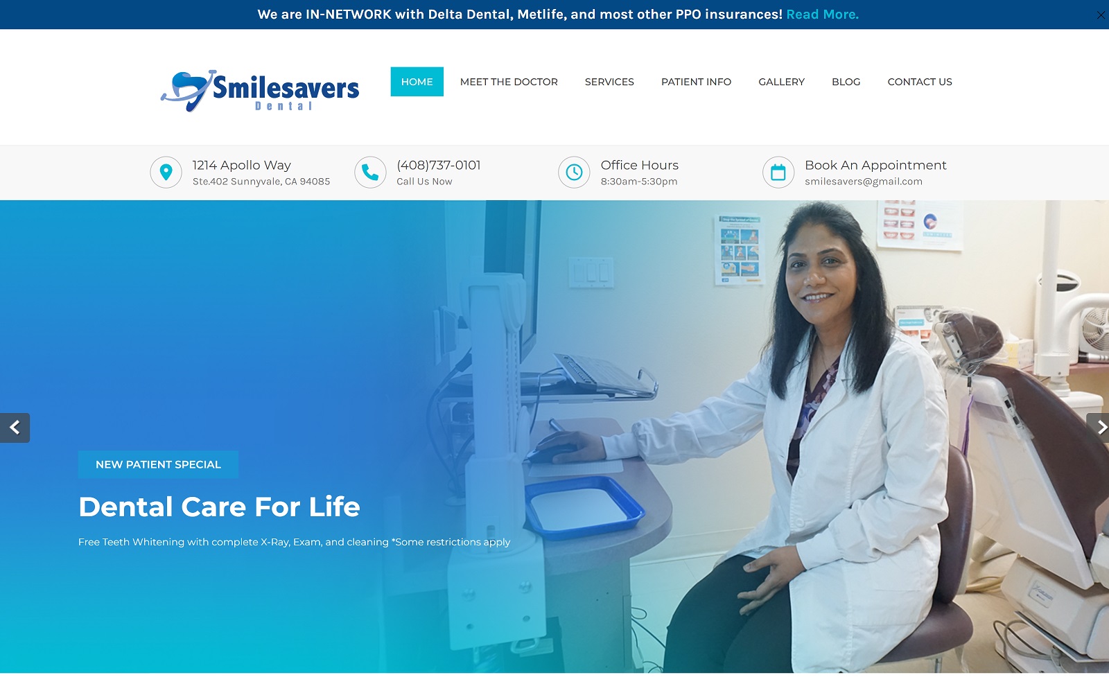 The Screenshot of Smilesavers Dental smilesaversdental.com Website