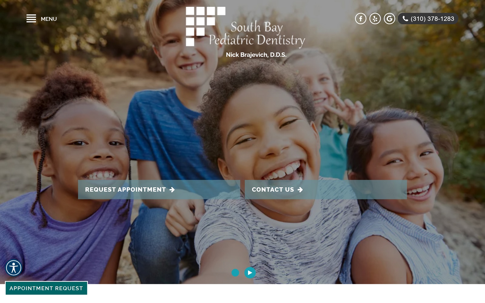 The Screenshot of South Bay Pediatric Dentistry southbaypediatricdentistry.com Website
