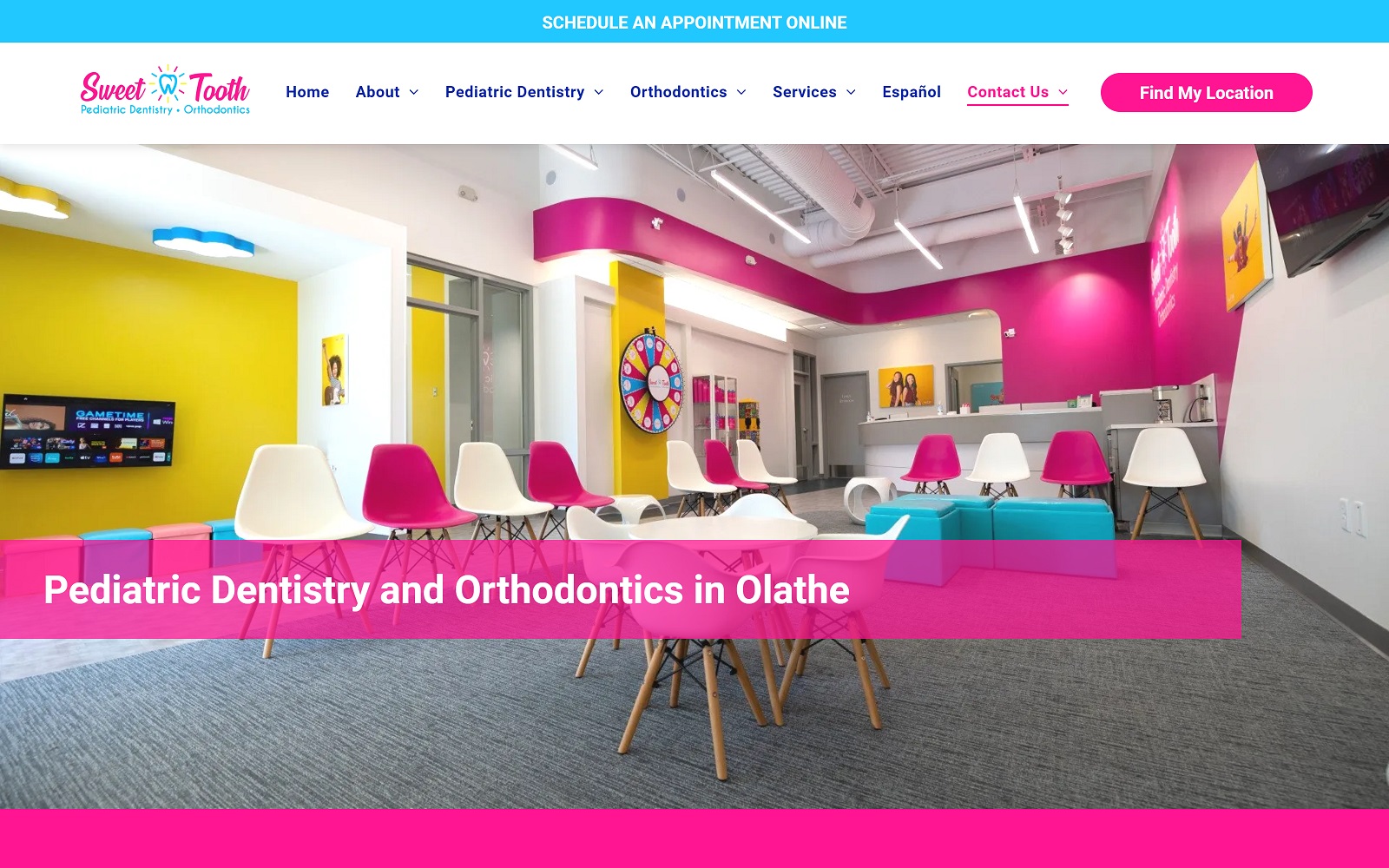 The Screenshot of Olathe Kids Dentistry  olathekidsdentistry.com Dr. David Cobb Website