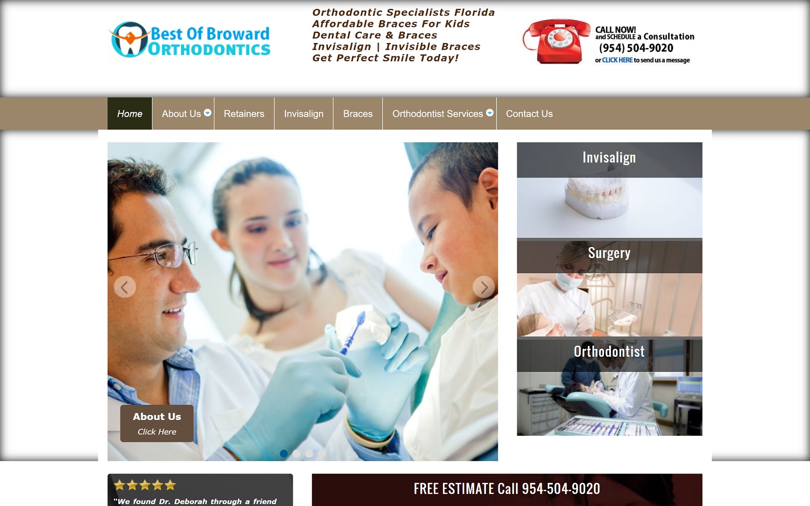 The Screenshot of The Best Of Broward Orthodontists thebestofbroward.com/orthodontists Website
