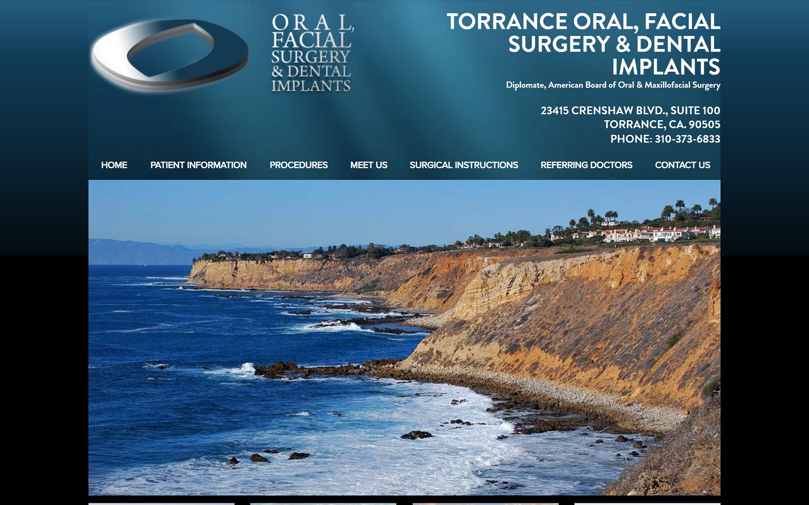 The Screenshot of Ramtin Vahadi, DDS, MD torranceoralsurgery.com Website