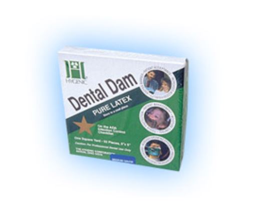 Hygenic 6 x 6 Medium Green Rubber Dental Dam, Package of 36