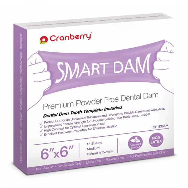 Smart Dam Dental Dam Non-Latex - Spearmint 6 x 6 Medium Green 15Pk