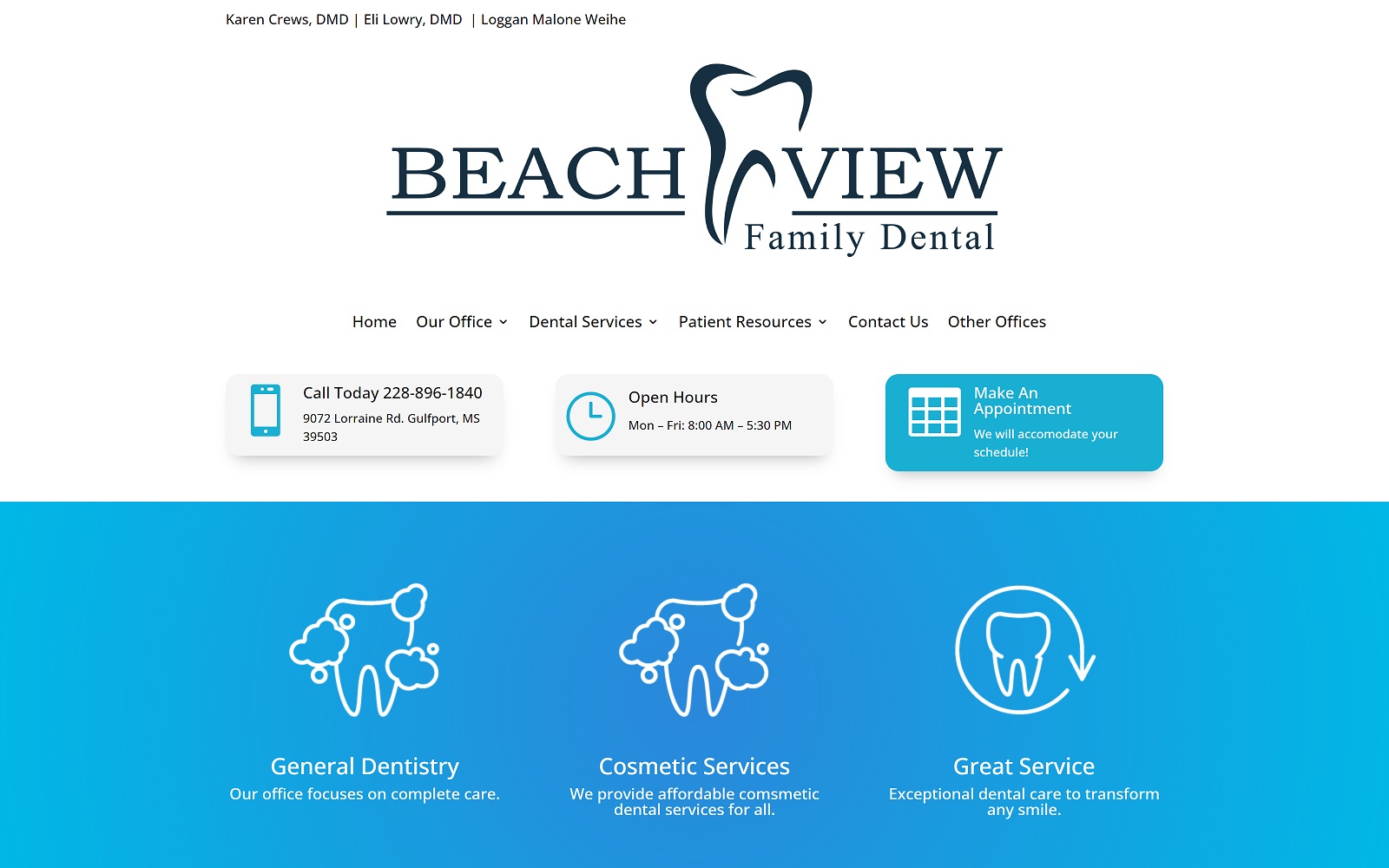 beachviewfamilydental.com screenshot